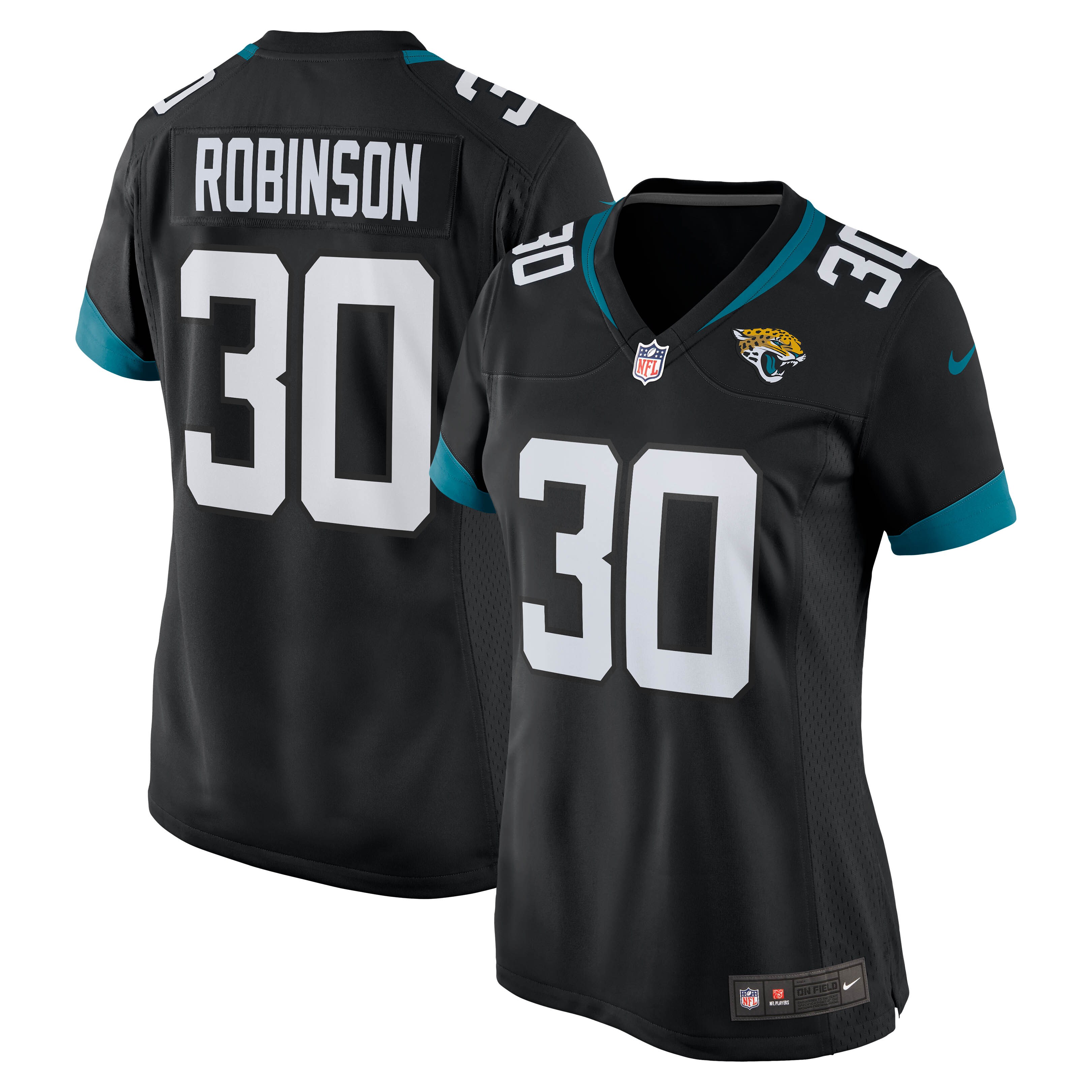 Women's Jacksonville Jaguars James Robinson Nike Black Game Jersey