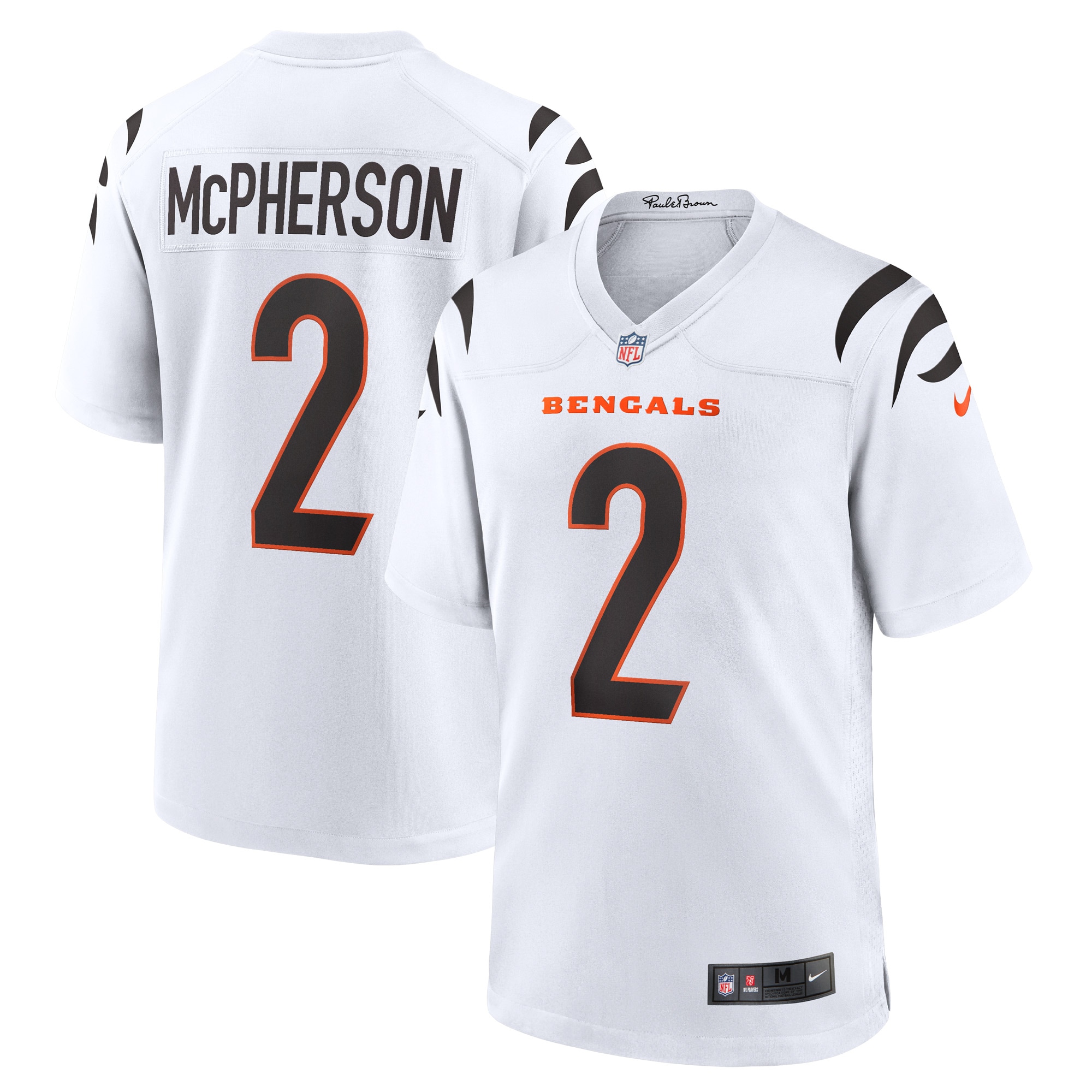 Men's Cincinnati Bengals Evan McPherson Nike White Game Player Jersey
