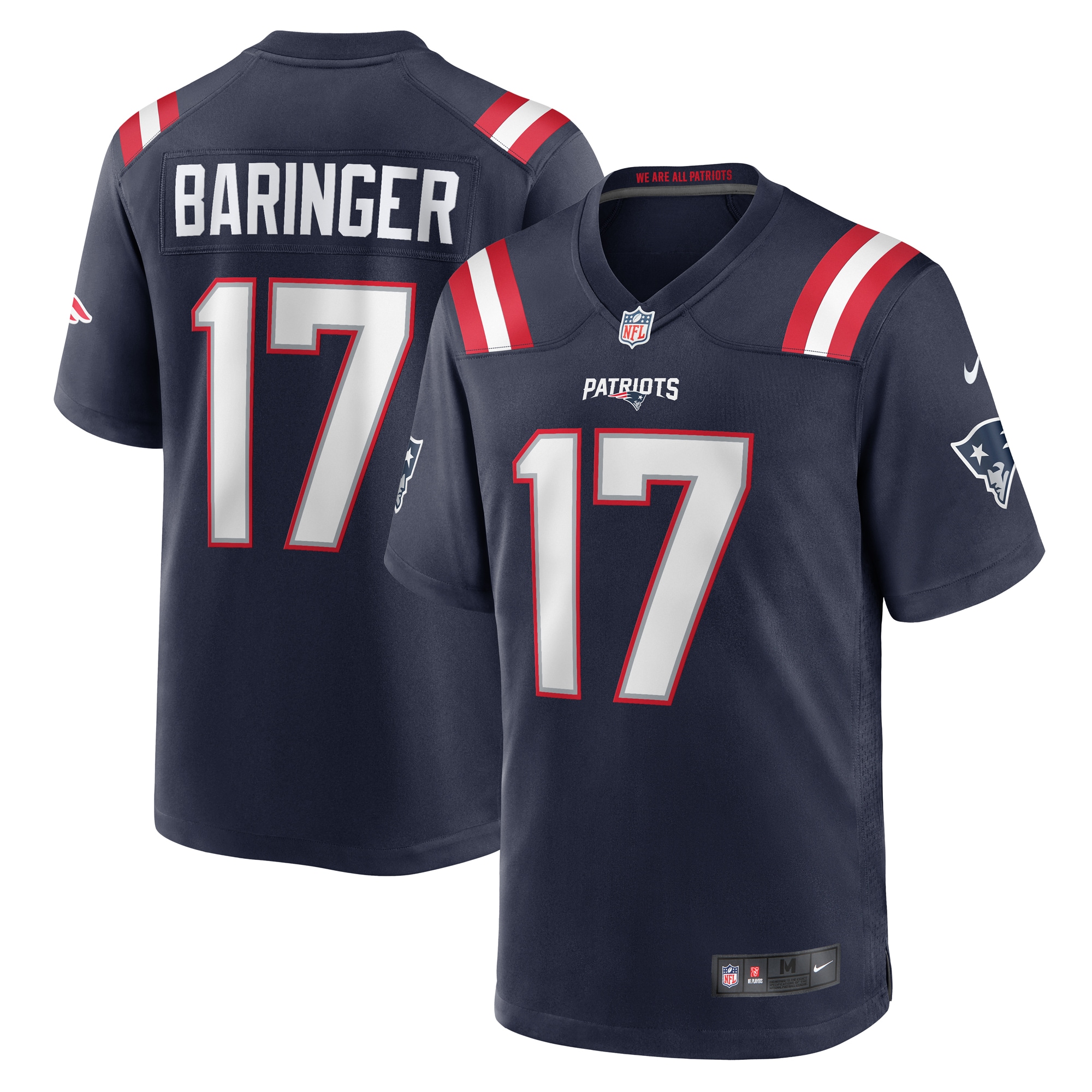 Men's New England Patriots Bryce Baringer Nike Navy Team Game Jersey