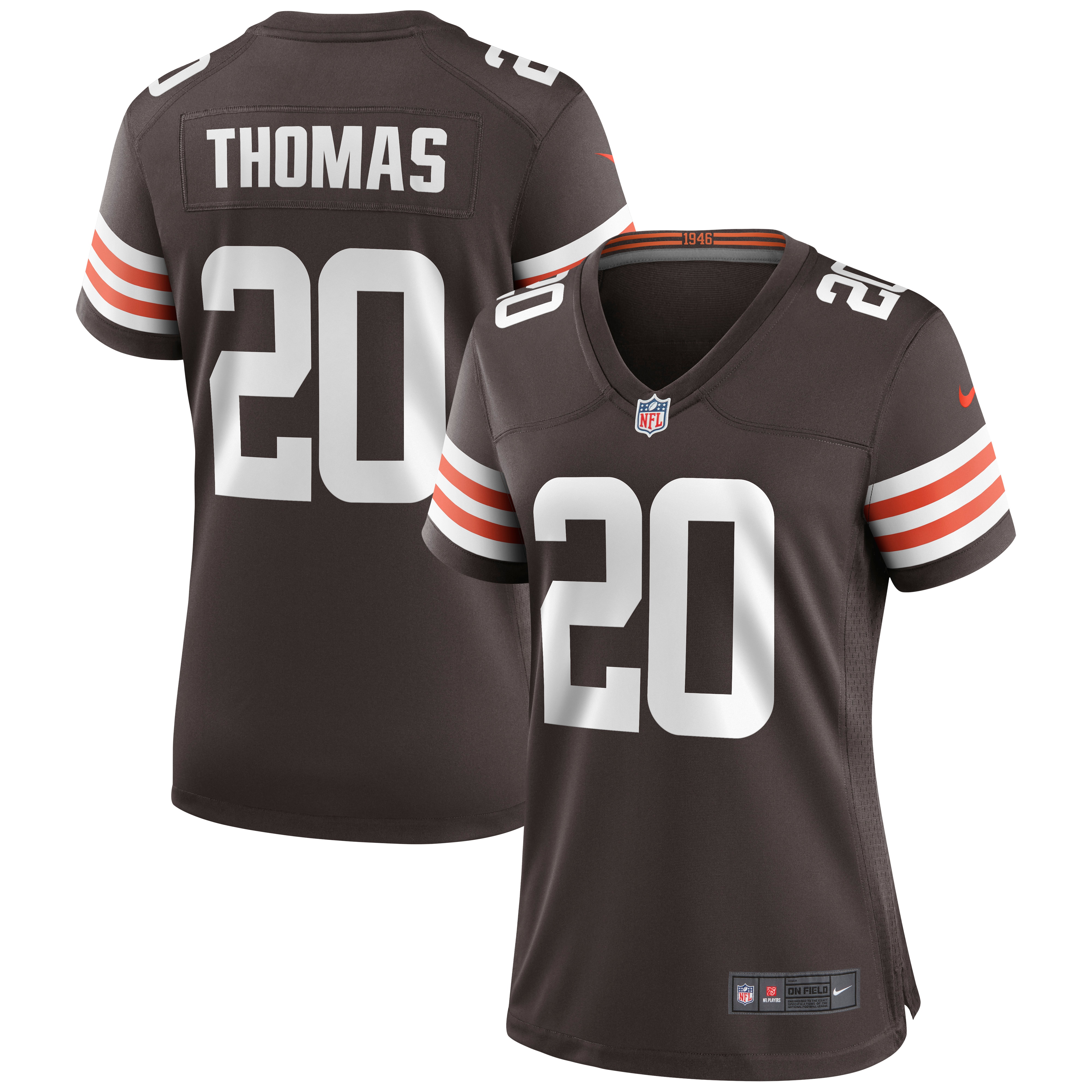 Women's Cleveland Browns Tavierre Thomas Nike Brown Game Jersey