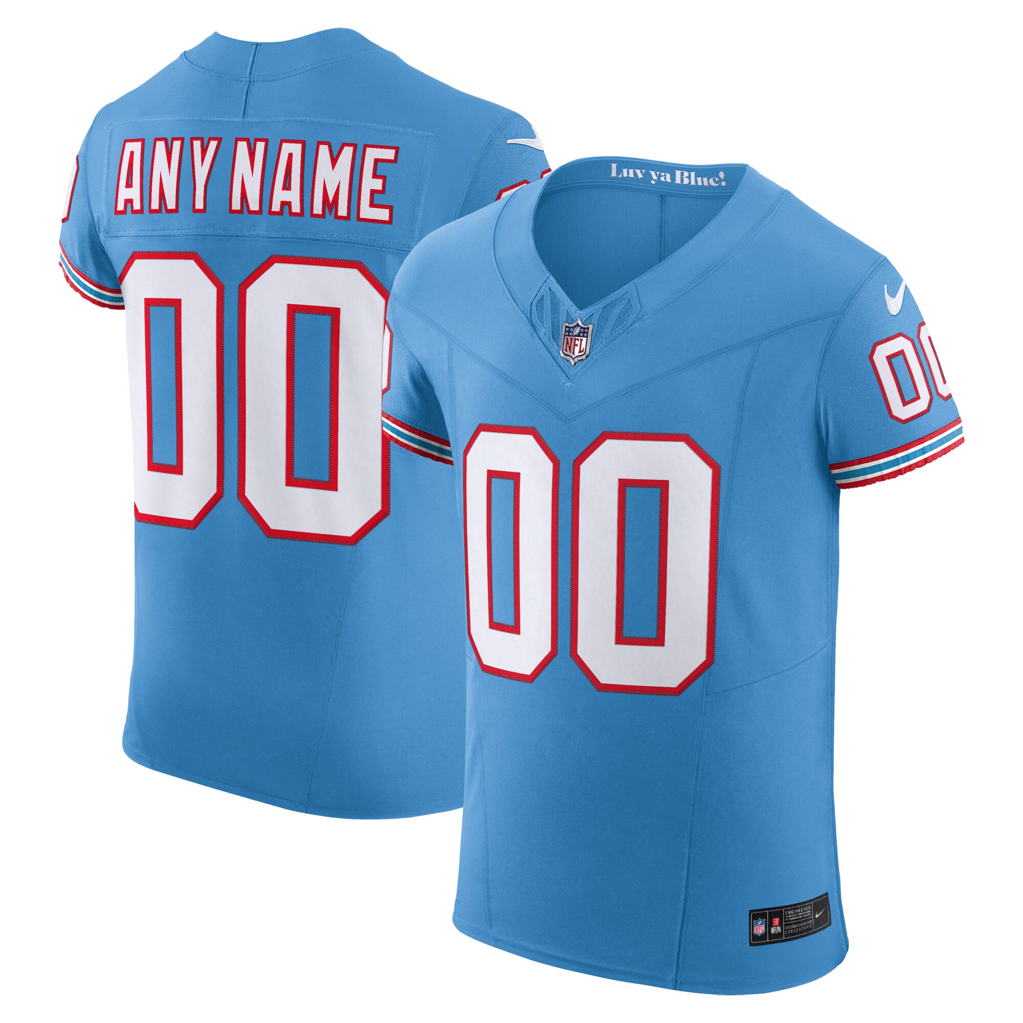 Men's Tennessee Titans Nike Light Blue Vapor F.U.S.E. Elite Custom Jersey
