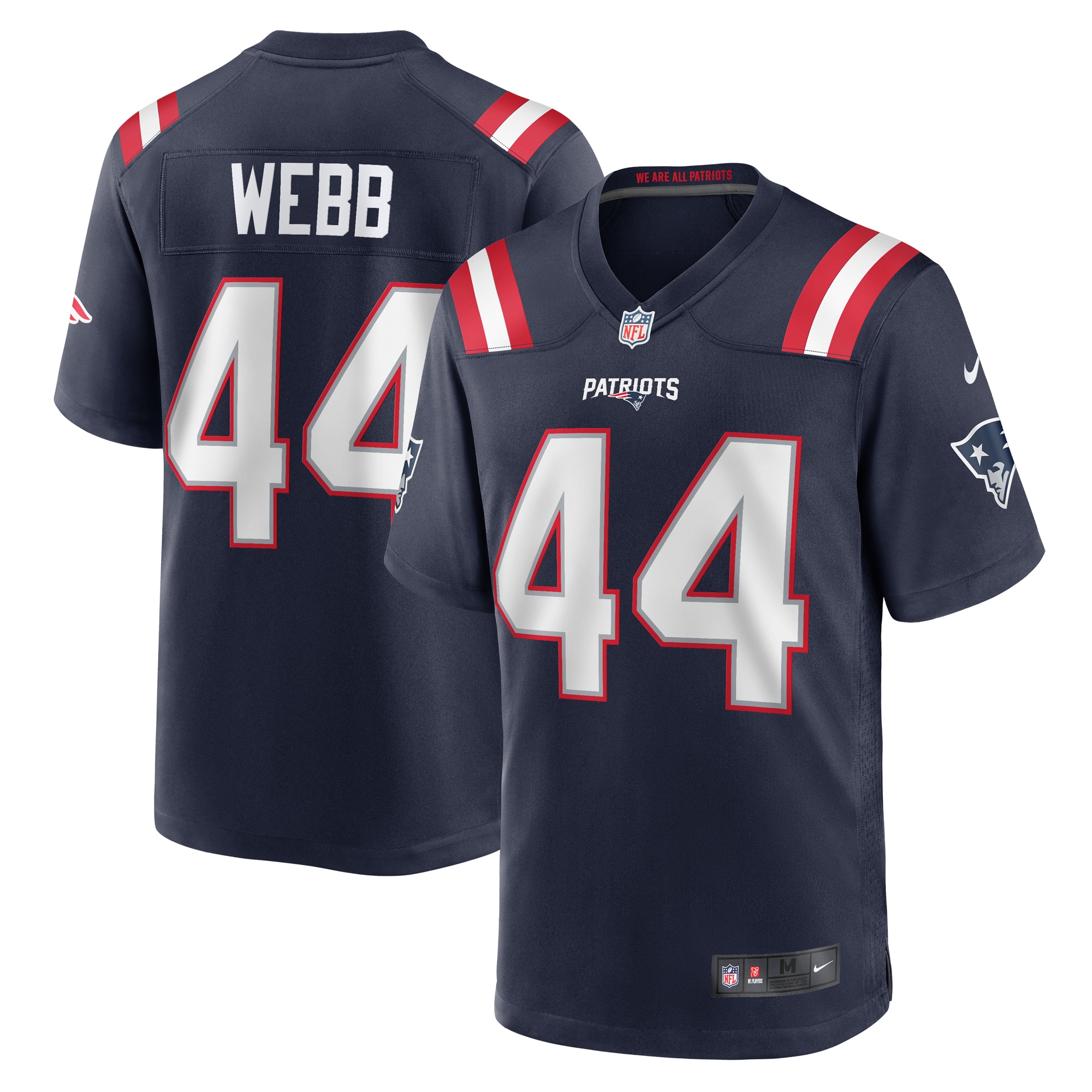 Men's New England Patriots Raleigh Webb Nike Navy Home Game Player Jersey