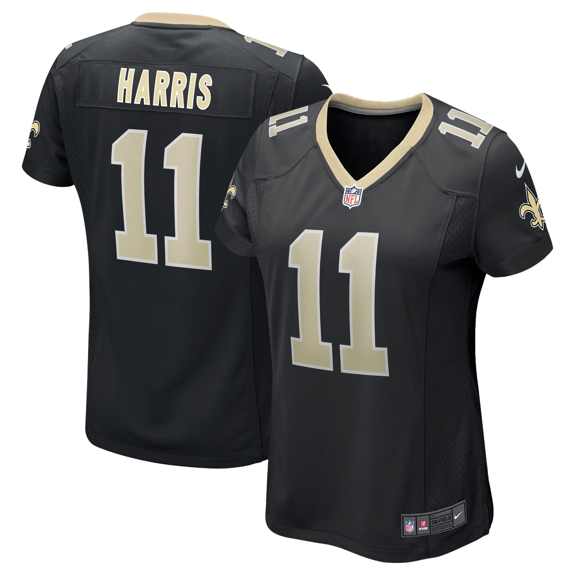 Women's Nike Deonte Harris Black New Orleans Saints Game Jersey