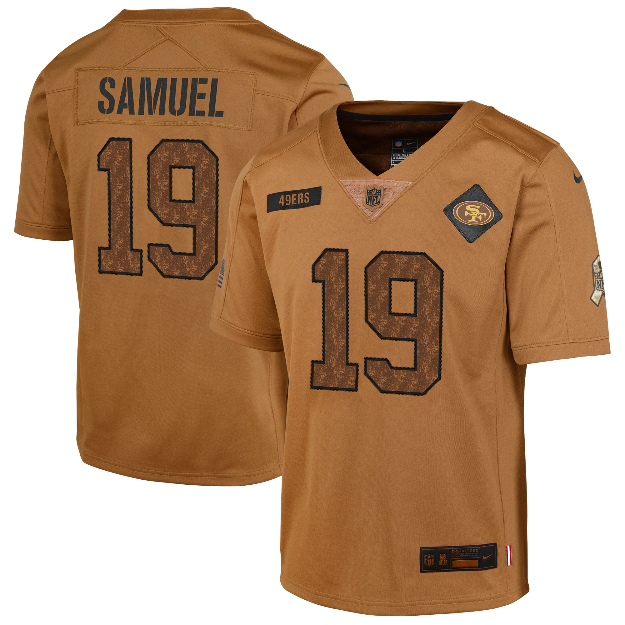 Youth San Francisco 49ers Deebo Samuel Nike Brown 2023 Salute To Service Limited Jersey