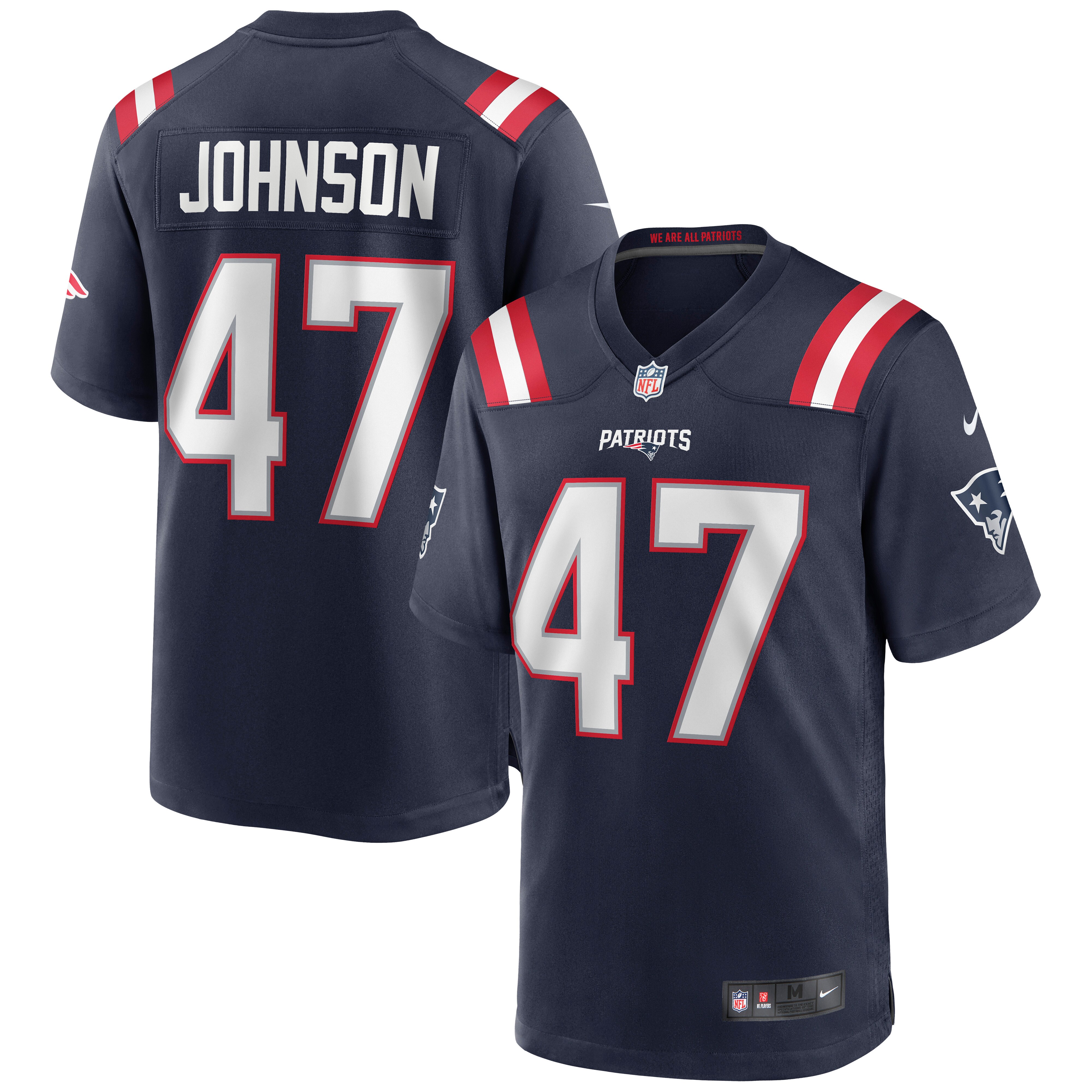Men's New England Patriots Jakob Johnson Nike Navy Game Jersey