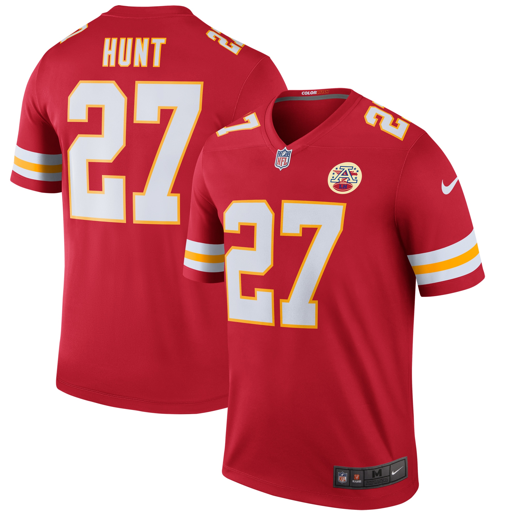Men's Kansas City Chiefs Kareem Hunt Nike Red Color Rush Legend Player Jersey