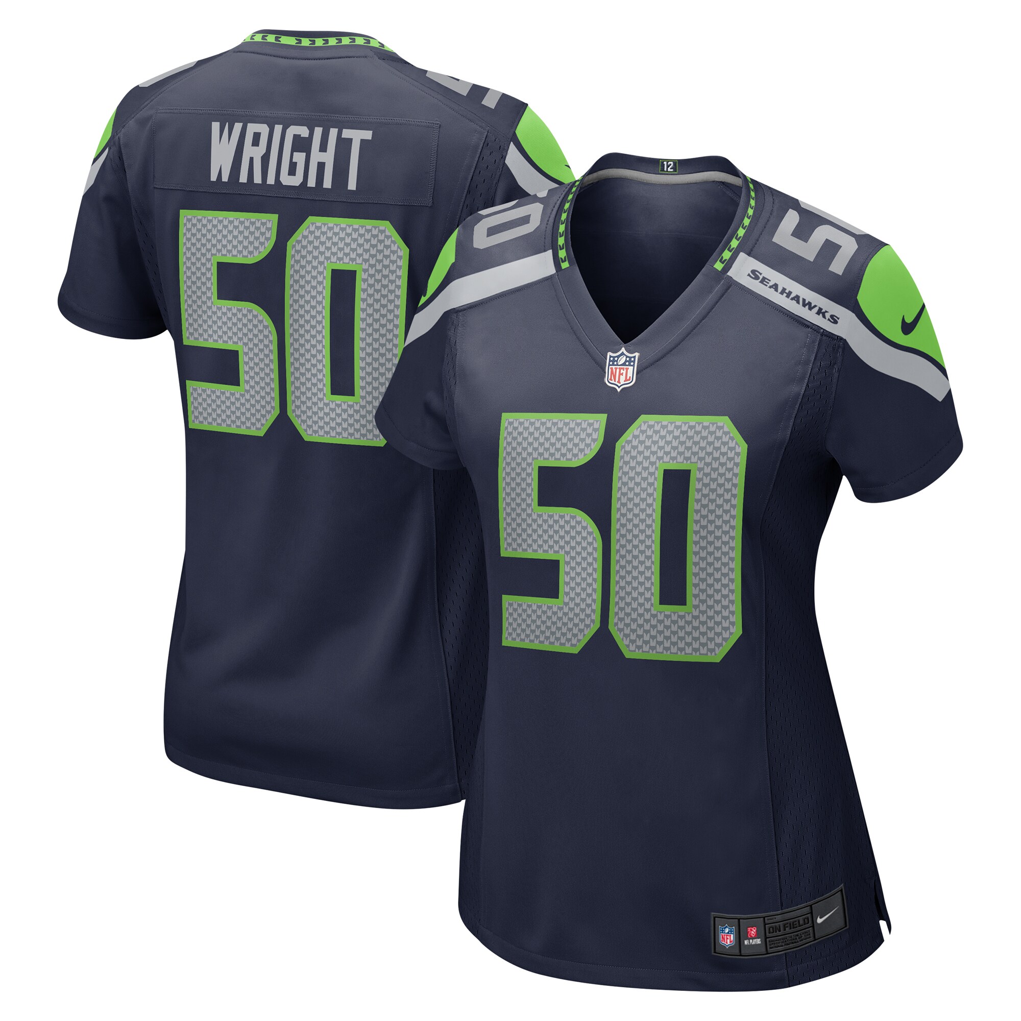 Women's Seattle Seahawks K.J. Wright Nike College Navy Game Jersey
