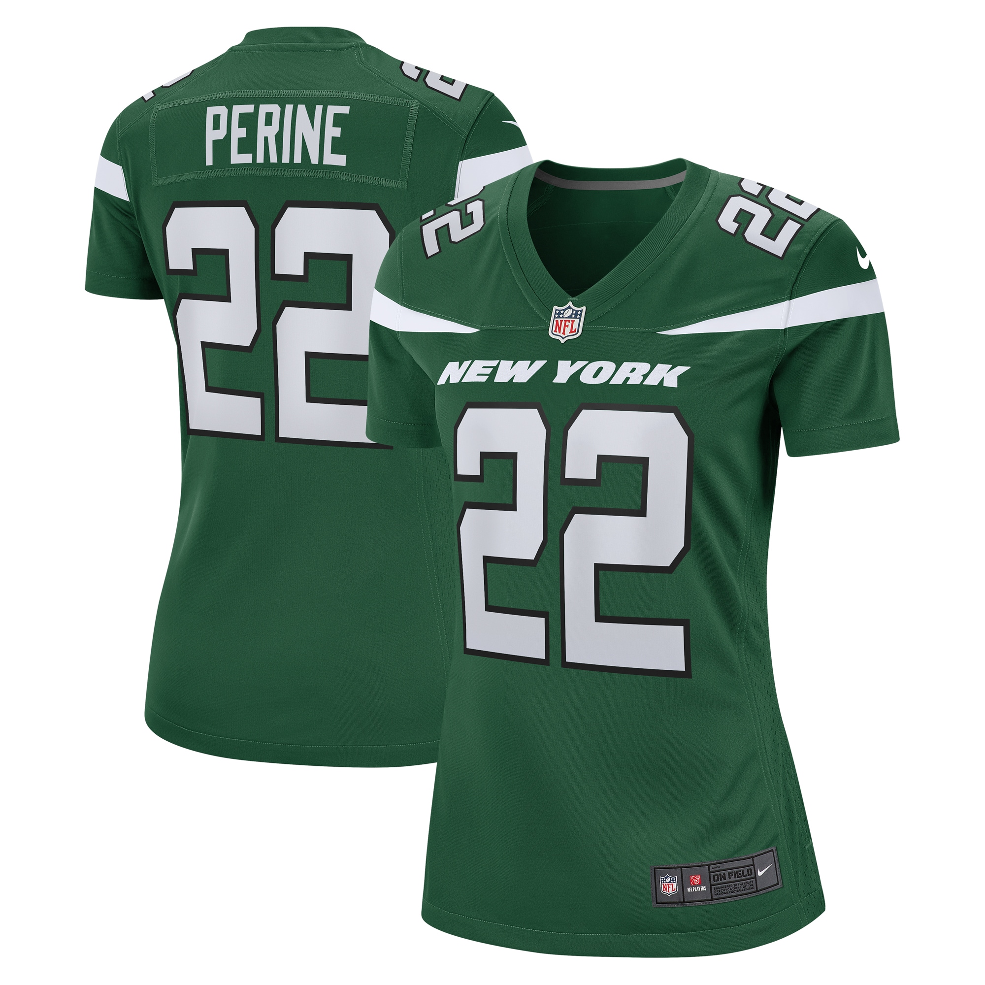 Women's New York Jets La'Mical Perine Nike Gotham Green Game Jersey