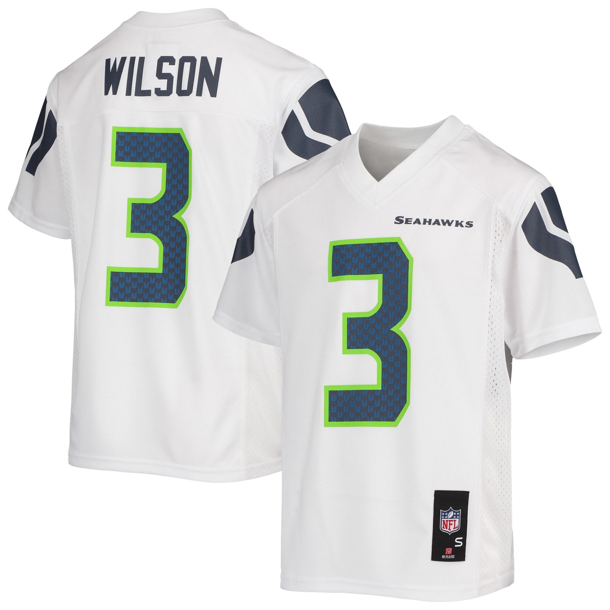 Youth Seattle Seahawks Russell Wilson White Replica Player Jersey