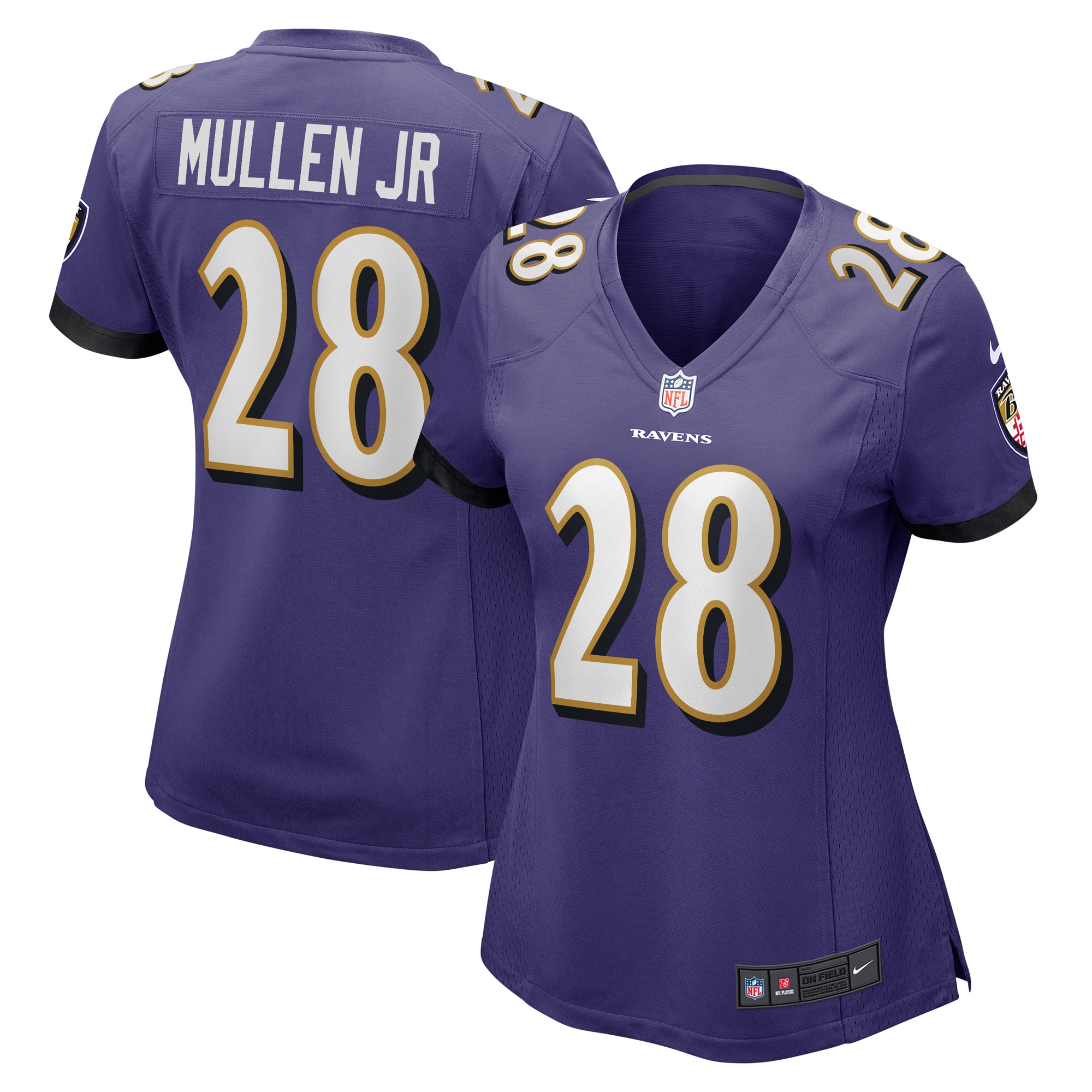 Women's Baltimore Ravens Trayvon Mullen Jr. Nike Purple Team Game Jersey
