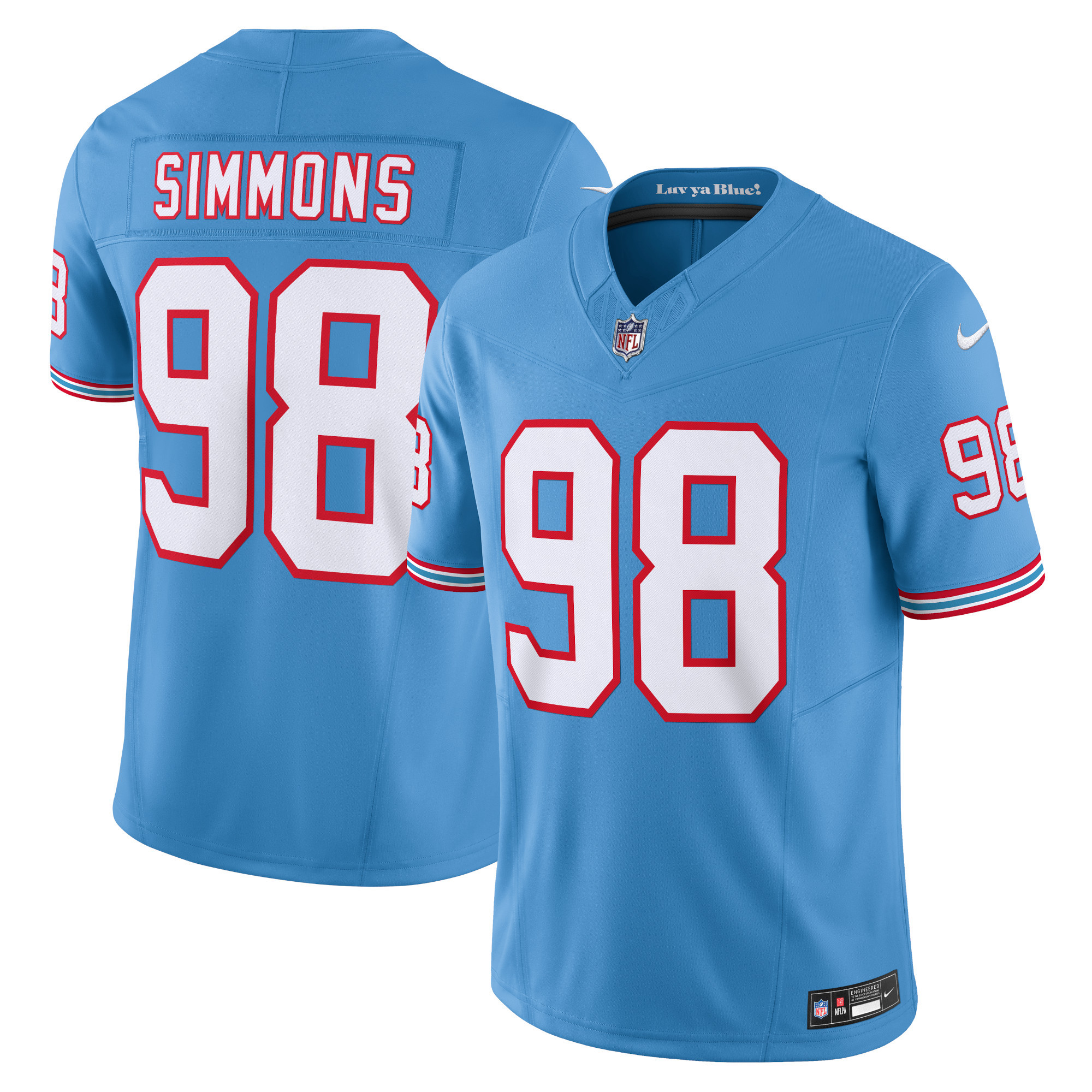 Men's Tennessee Titans Jeffery Simmons Nike Light Blue Vapor F.U.S.E. Limited Jersey