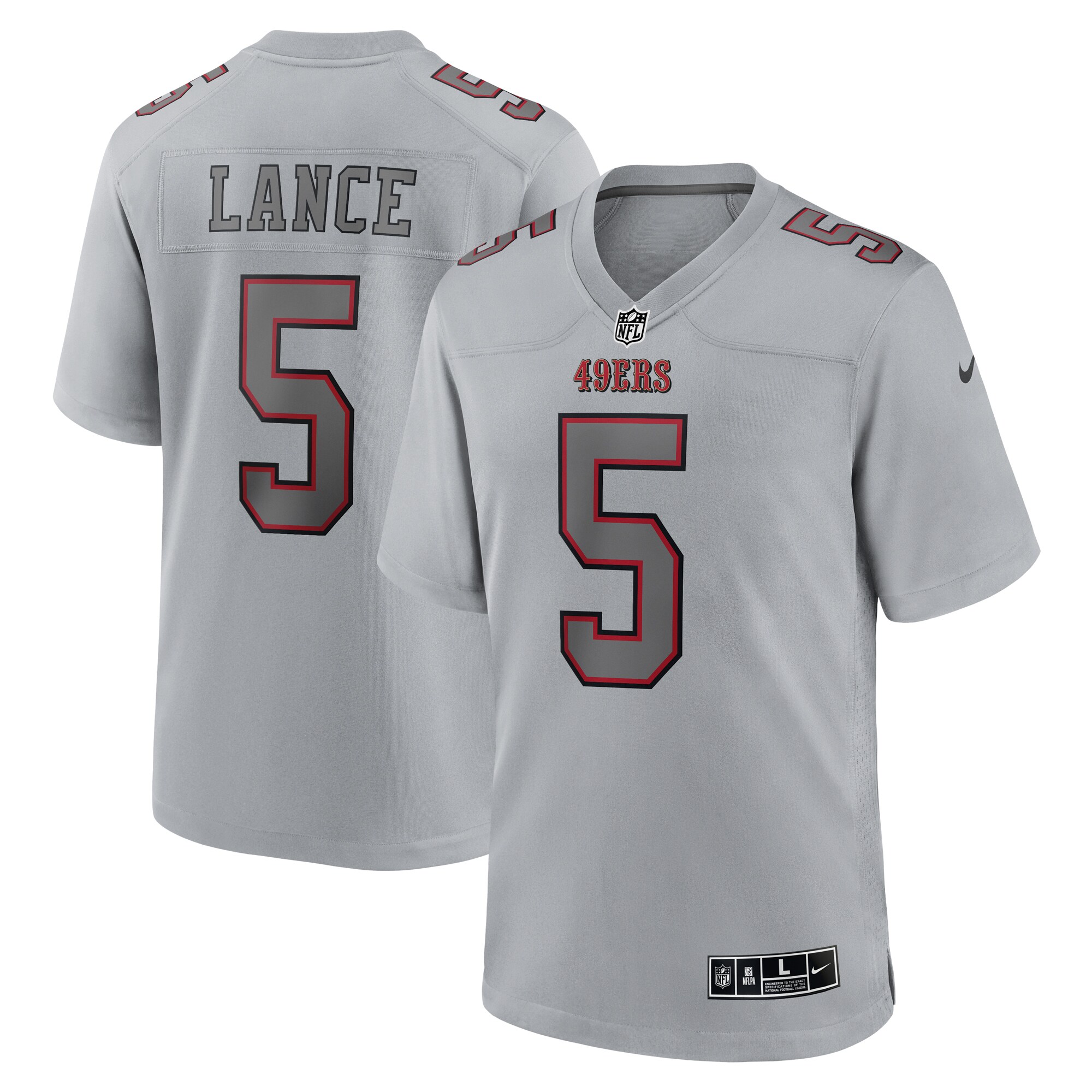 Men's San Francisco 49ers Trey Lance Nike Gray Atmosphere Fashion Game Jersey