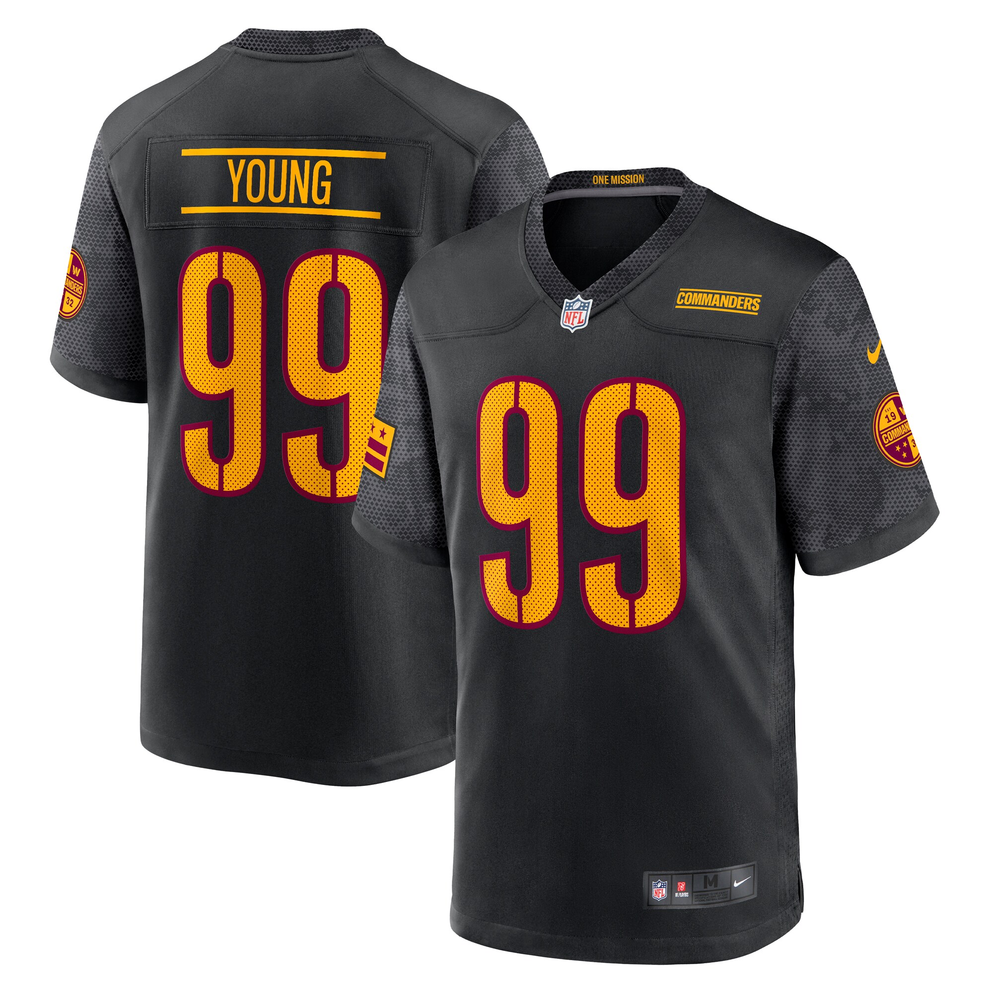 Men's Washington Commanders Chase Young Nike Black Alternate Game Jersey