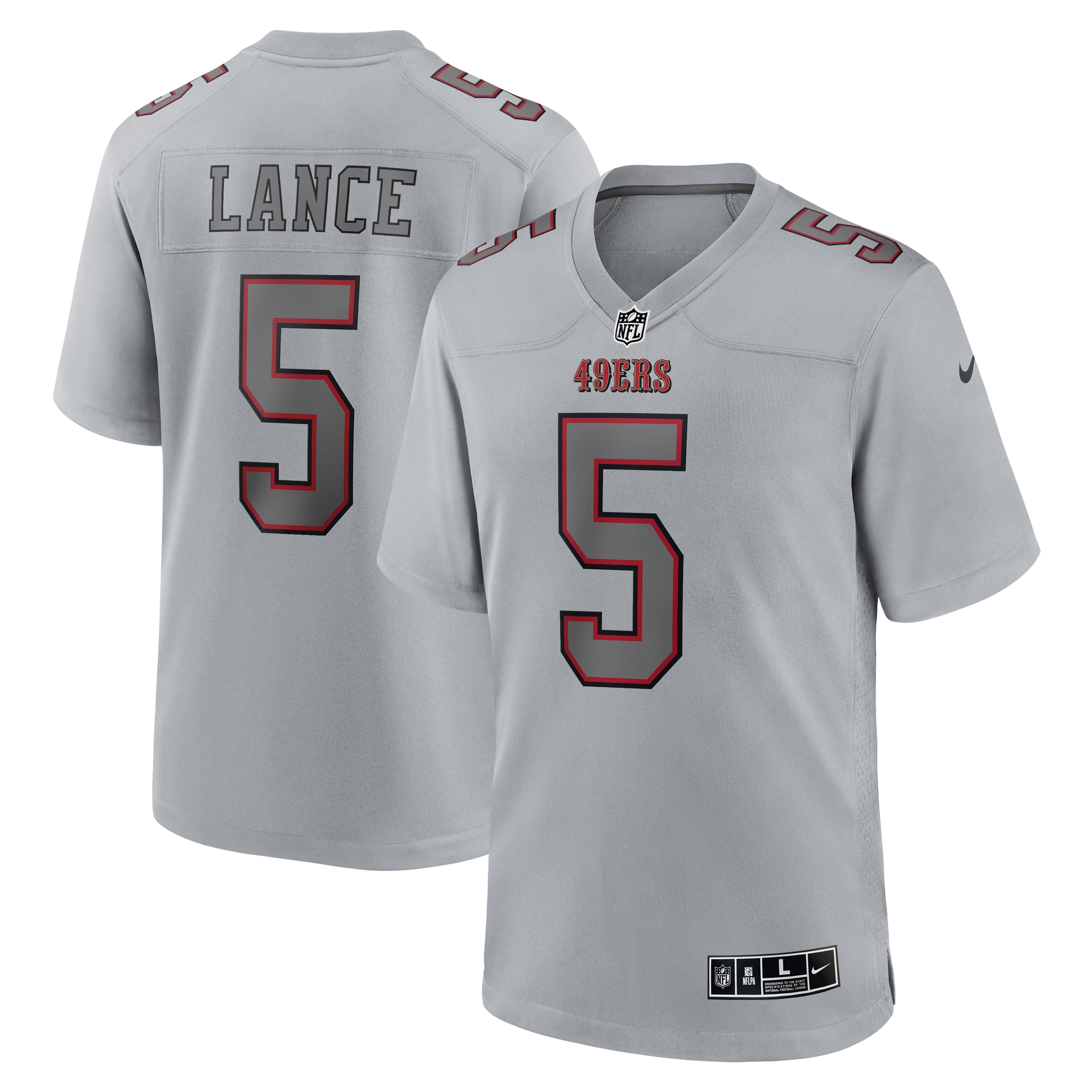 Men's San Francisco 49ers Trey Lance Nike Gray Atmosphere Fashion Game Jersey