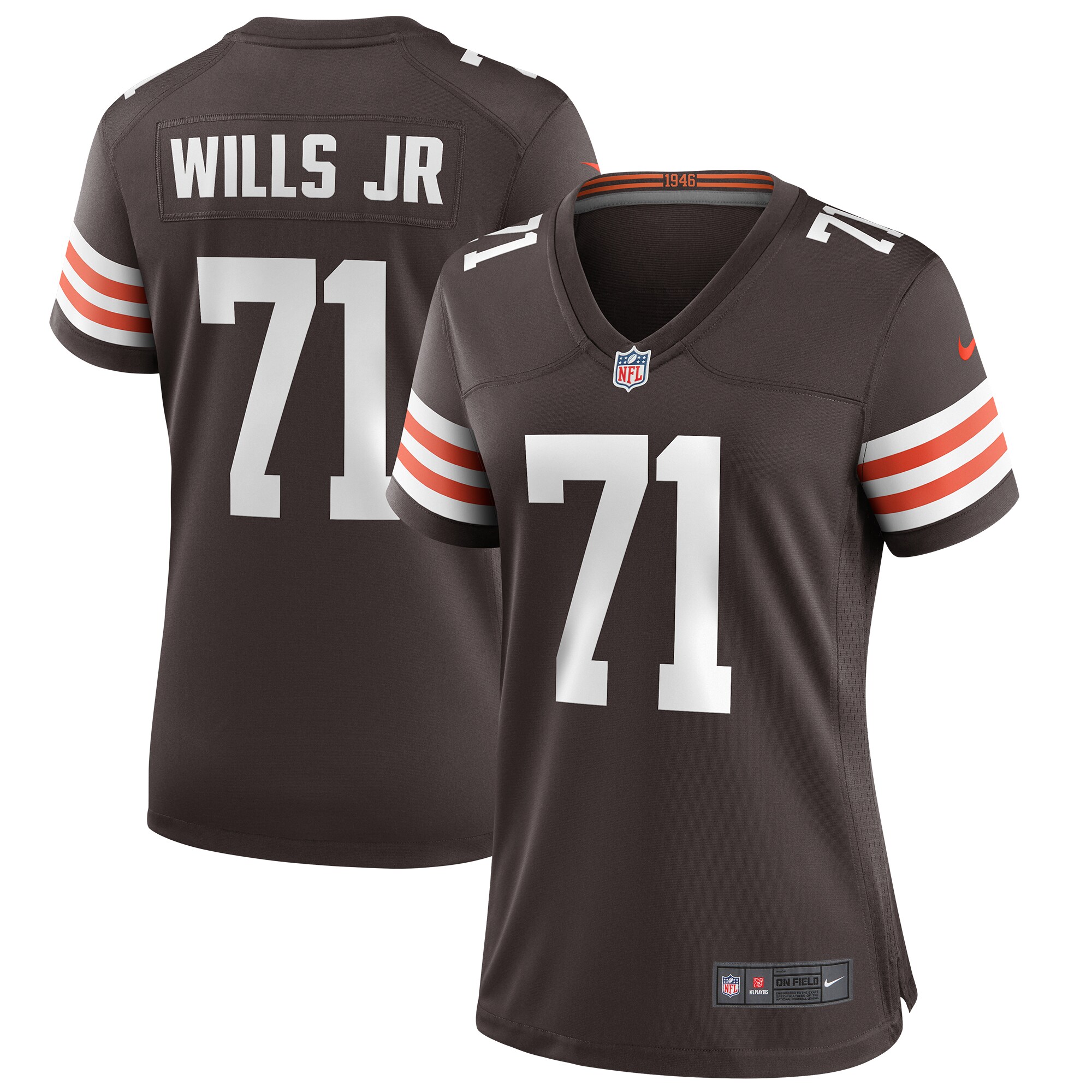 Women's Cleveland Browns Jedrick Wills Jr. Nike Brown Game Jersey