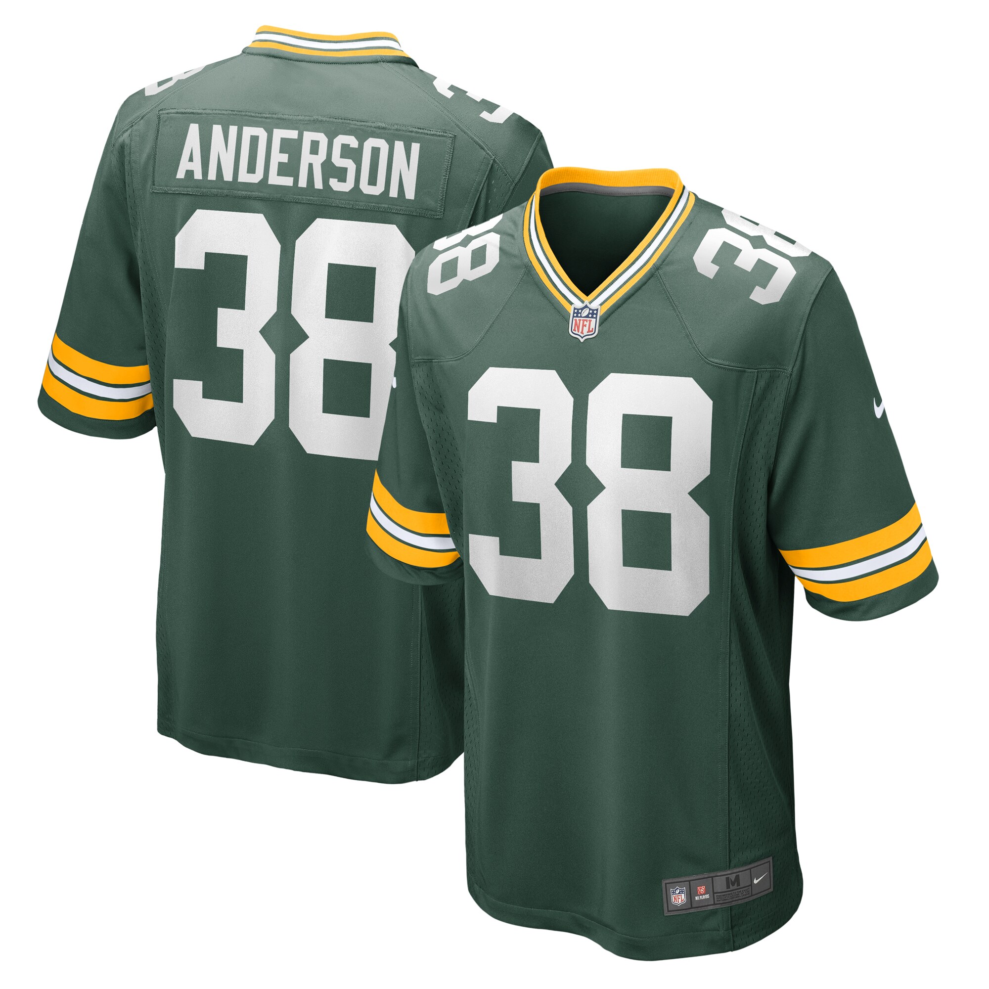 Men's Green Bay Packers Zayne Anderson Nike Green Team Game Jersey