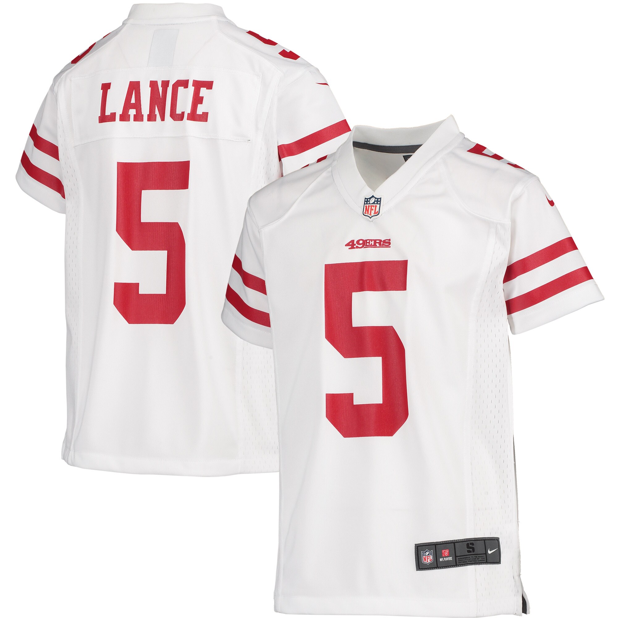 Youth San Francisco 49ers Trey Lance Nike White Player Game Jersey