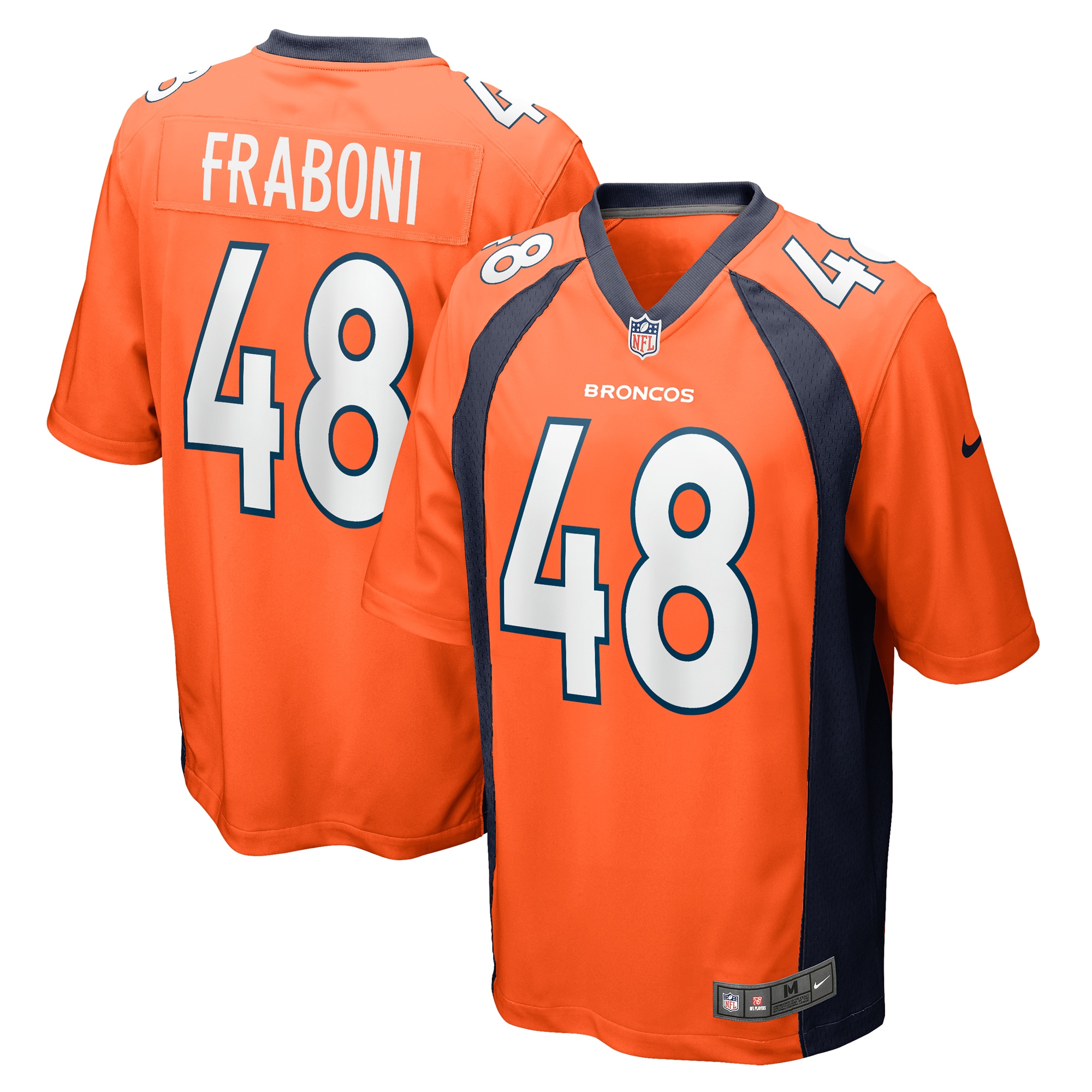 Men's Denver Broncos Mitchell Fraboni Nike Orange Team Game Jersey