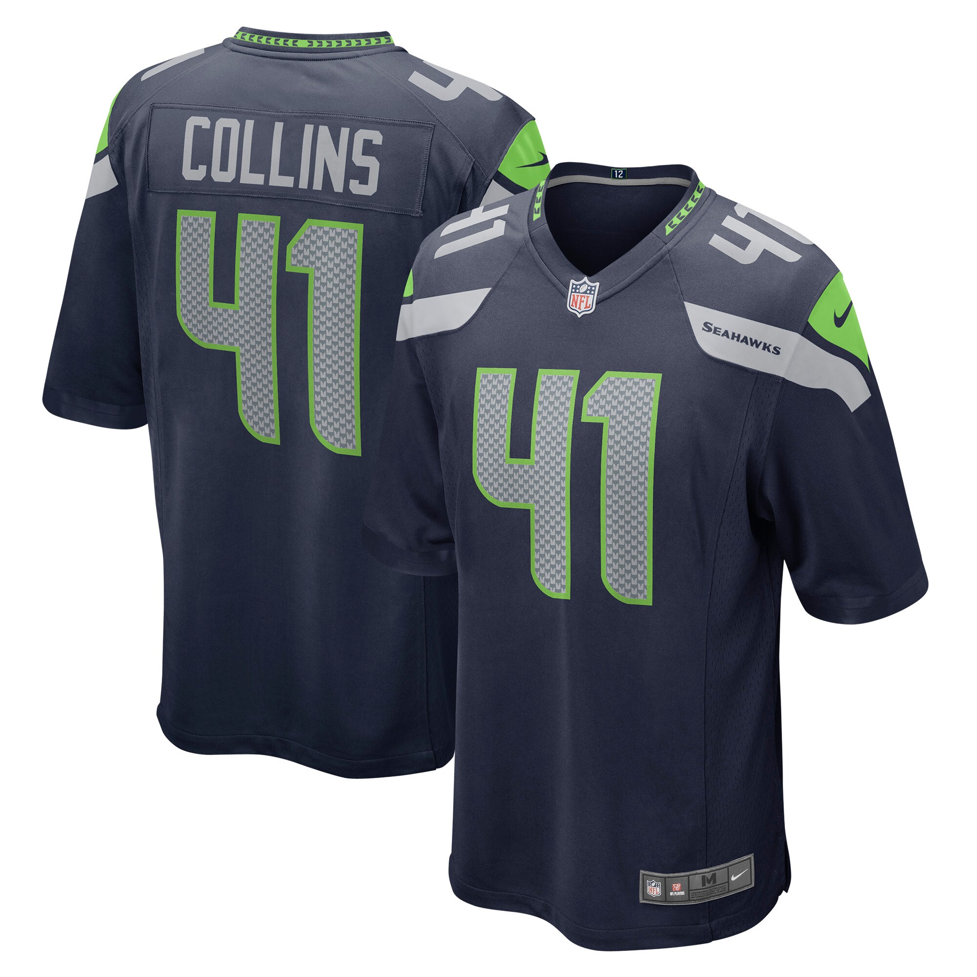 Men's Seattle Seahawks Alex Collins Nike College Navy Game Jersey
