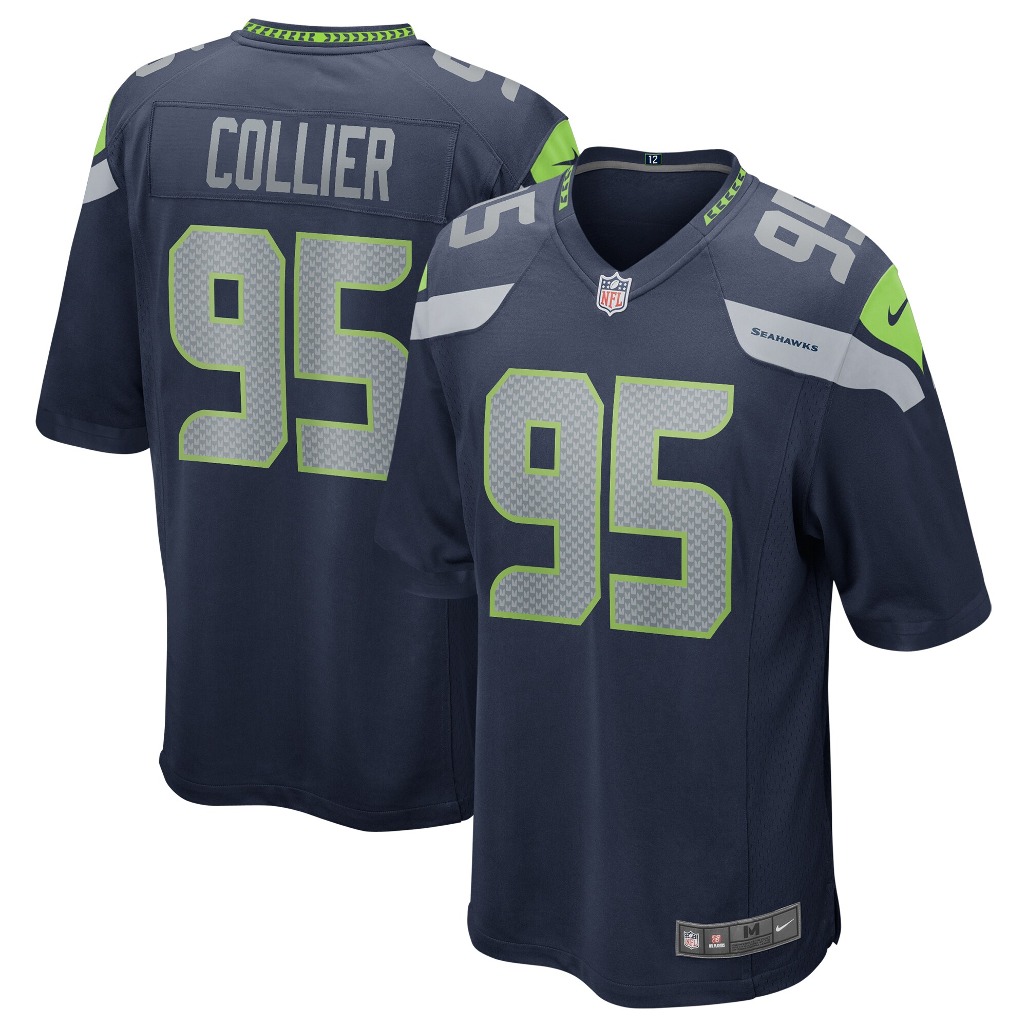 Men's Seattle Seahawks L.J. Collier Nike College Navy Game Player Jersey