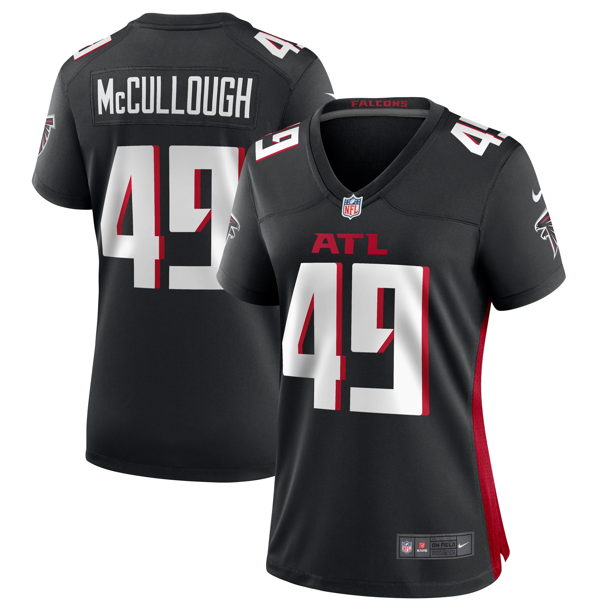 Women's Atlanta Falcons Liam McCullough Nike Black Team Game Jersey