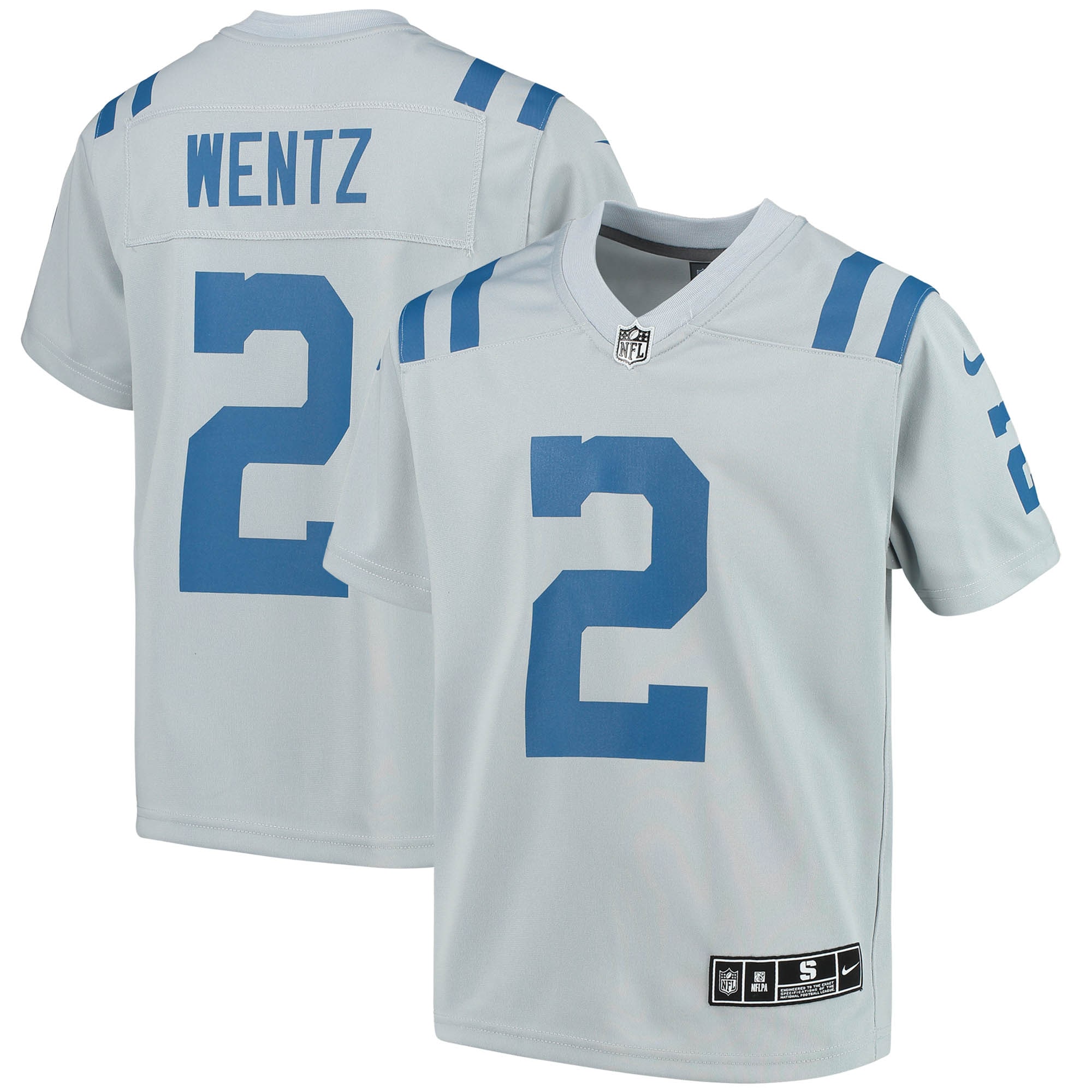 Youth Indianapolis Colts Carson Wentz Nike Gray Inverted Team Game Jersey