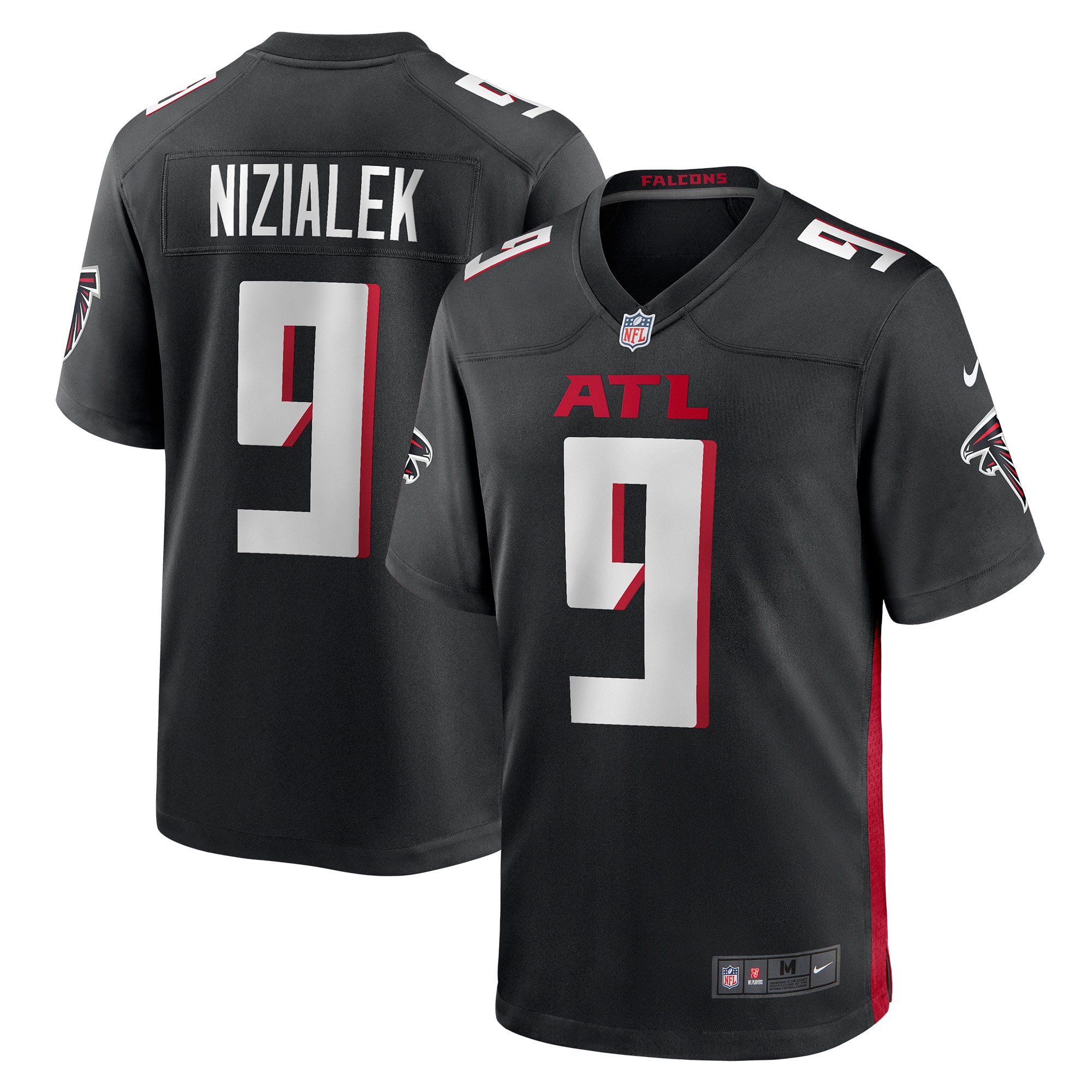 Men's Atlanta Falcons Cameron Nizialek Nike Black Player Game Jersey