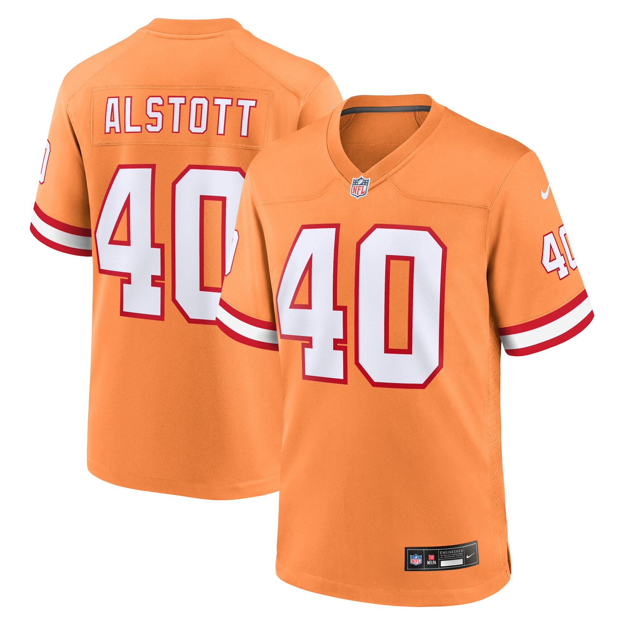 Men's Tampa Bay Buccaneers Mike Alstott Nike Orange Throwback Game Jersey