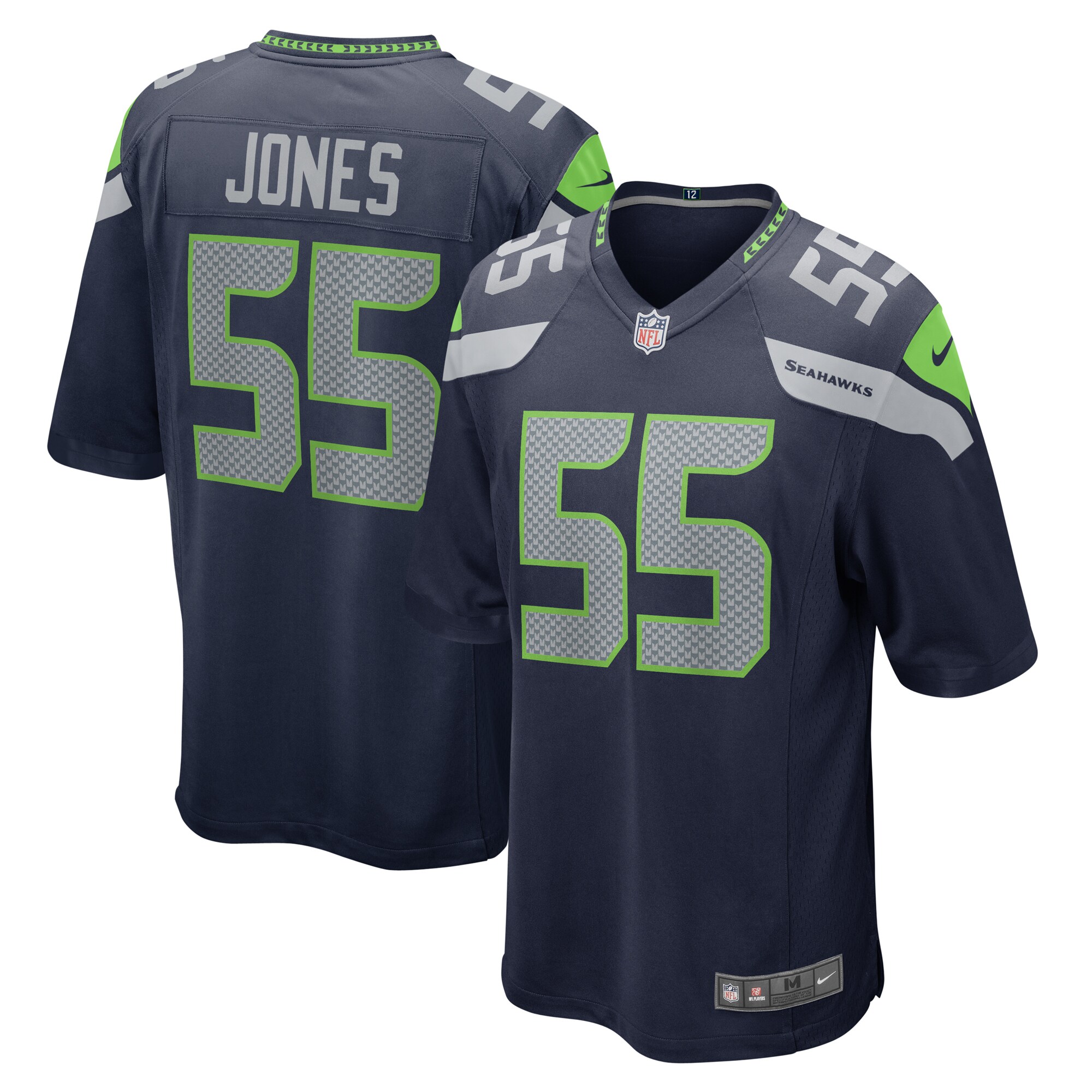 Men's Seattle Seahawks Dre'Mont Jones Nike College Navy Game Player Jersey