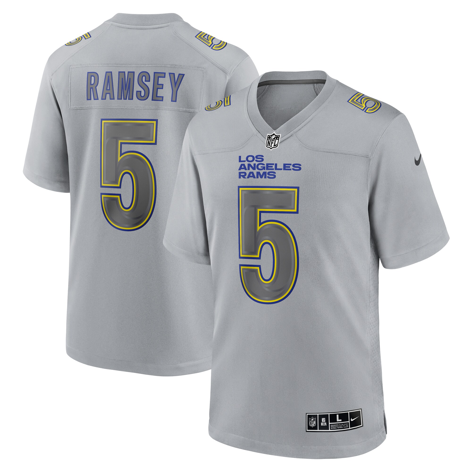 Men's Los Angeles Rams Jalen Ramsey Nike Gray Atmosphere Fashion Game Jersey