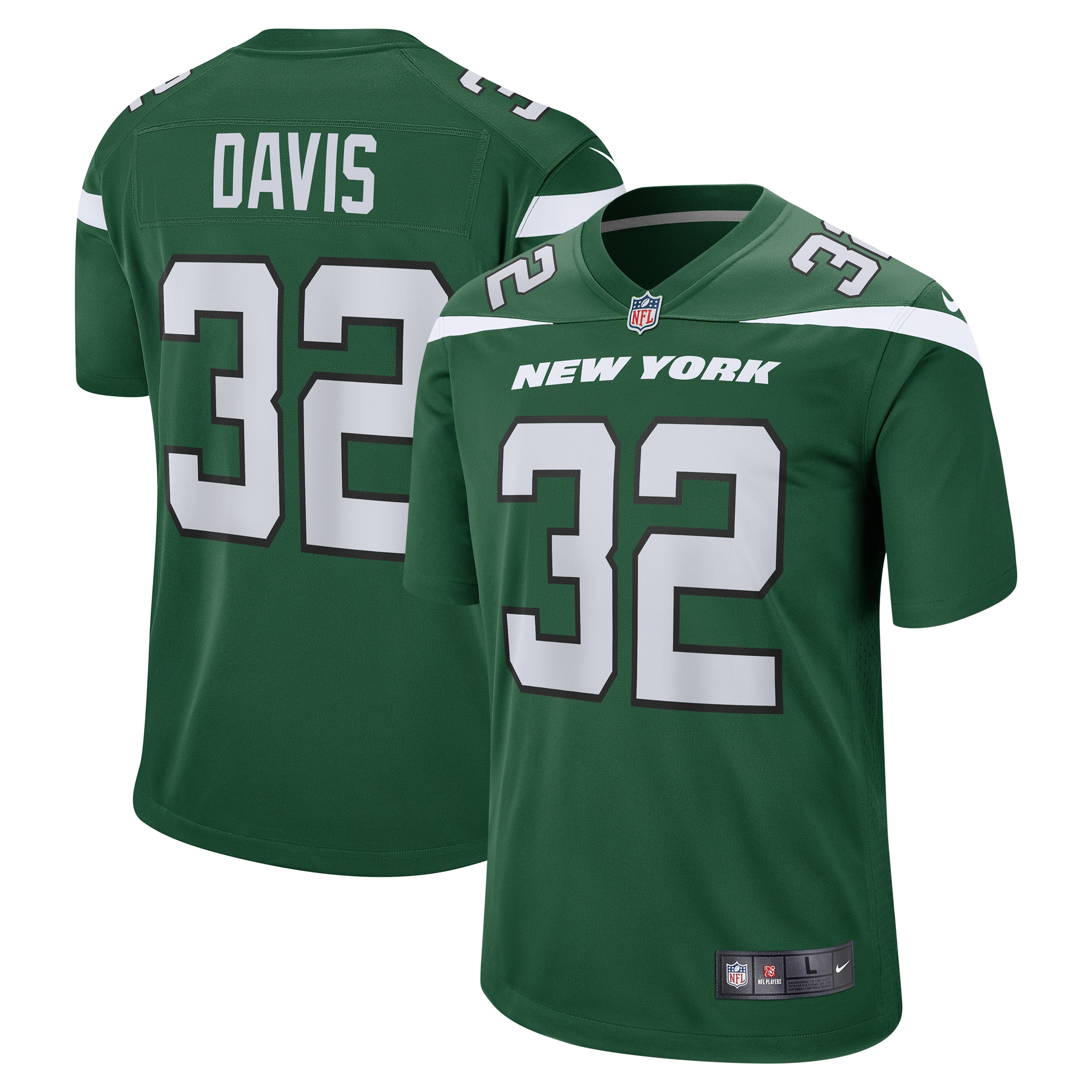Men's New York Jets Ashtyn Davis Nike Gotham Green Game Jersey