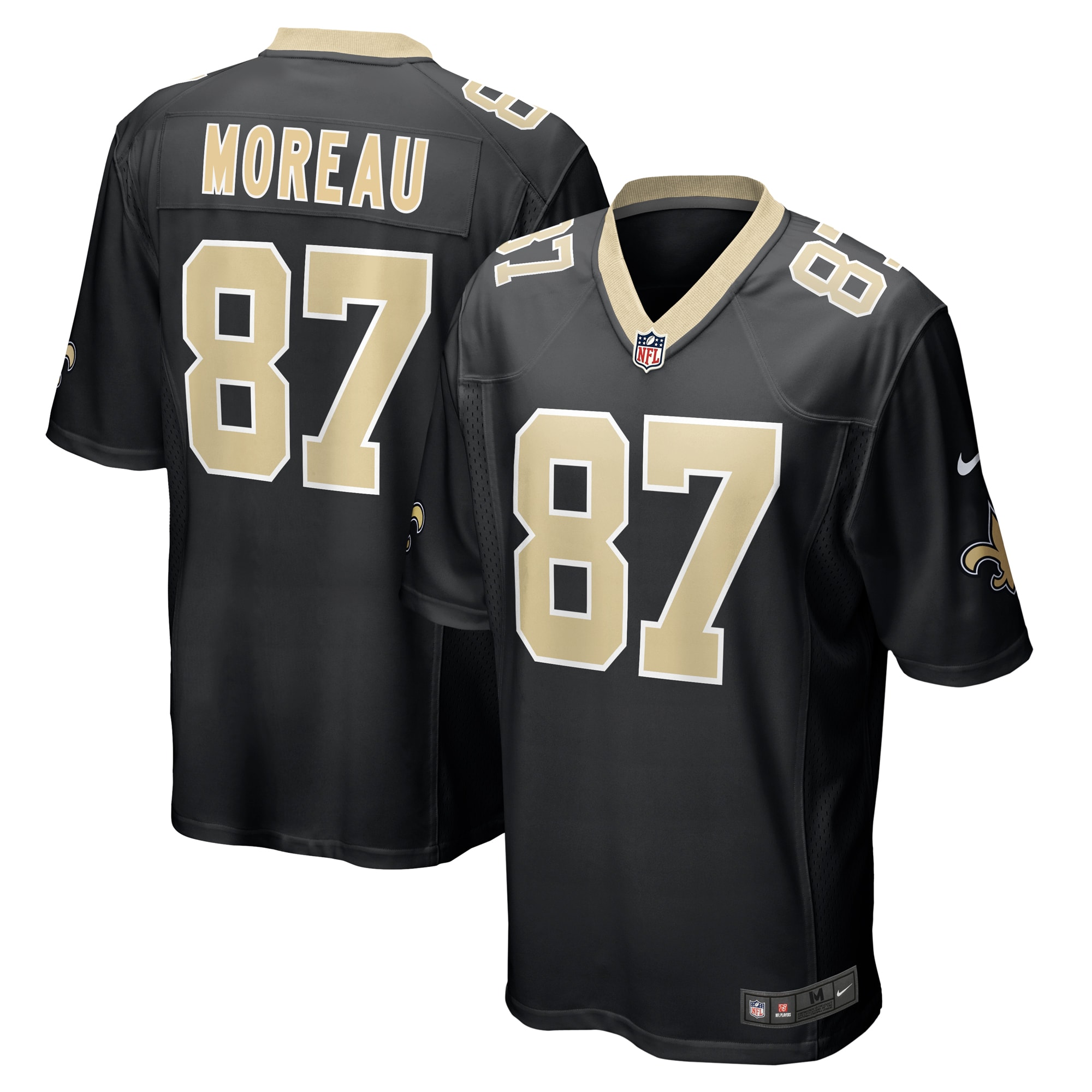 Men's New Orleans Saints Foster Moreau Nike Black Team Game Jersey