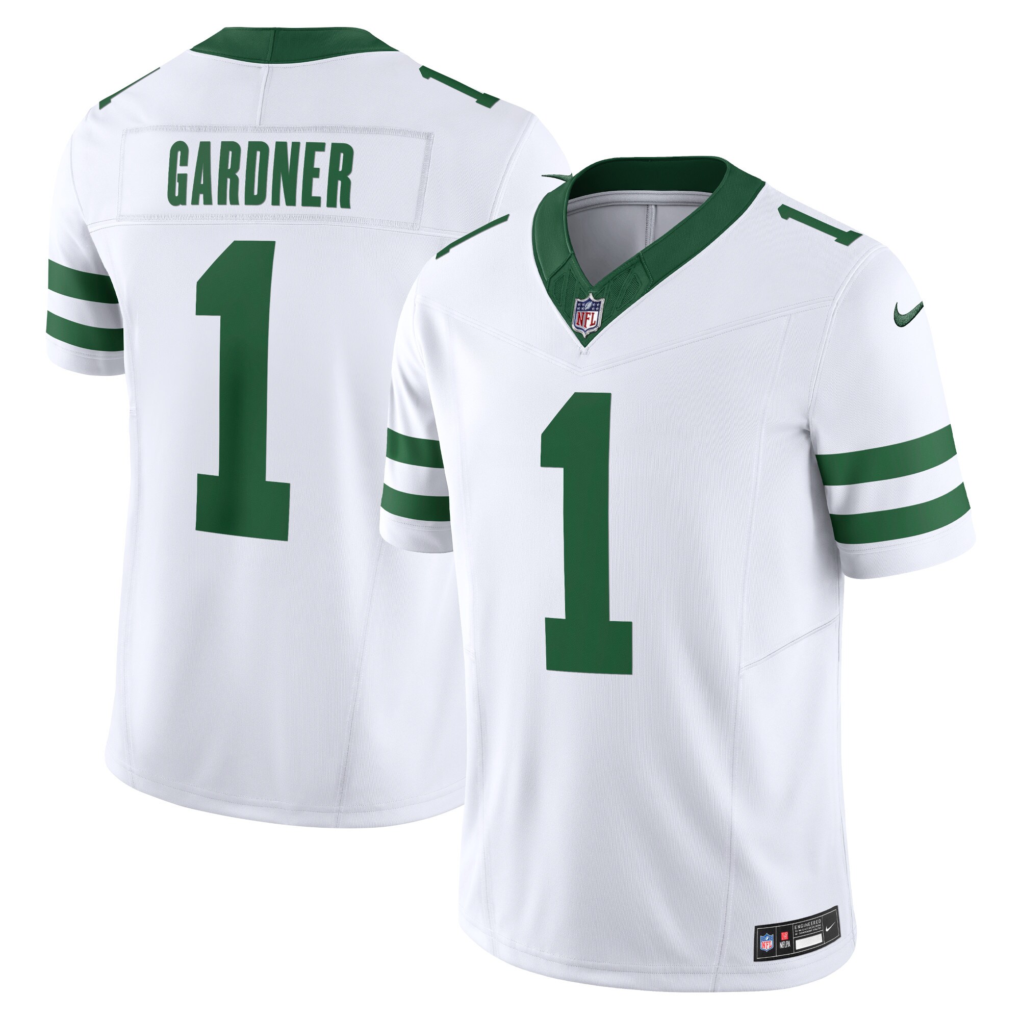 Men's New York Jets Ahmad Sauce Gardner Nike White Vapor F.U.S.E. Limited Jersey