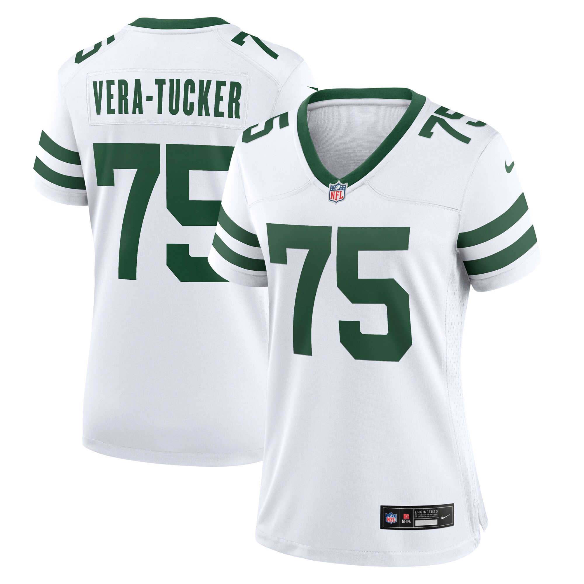 Women's New York Jets Alijah Vera-Tucker Nike White Legacy Player Game Jersey