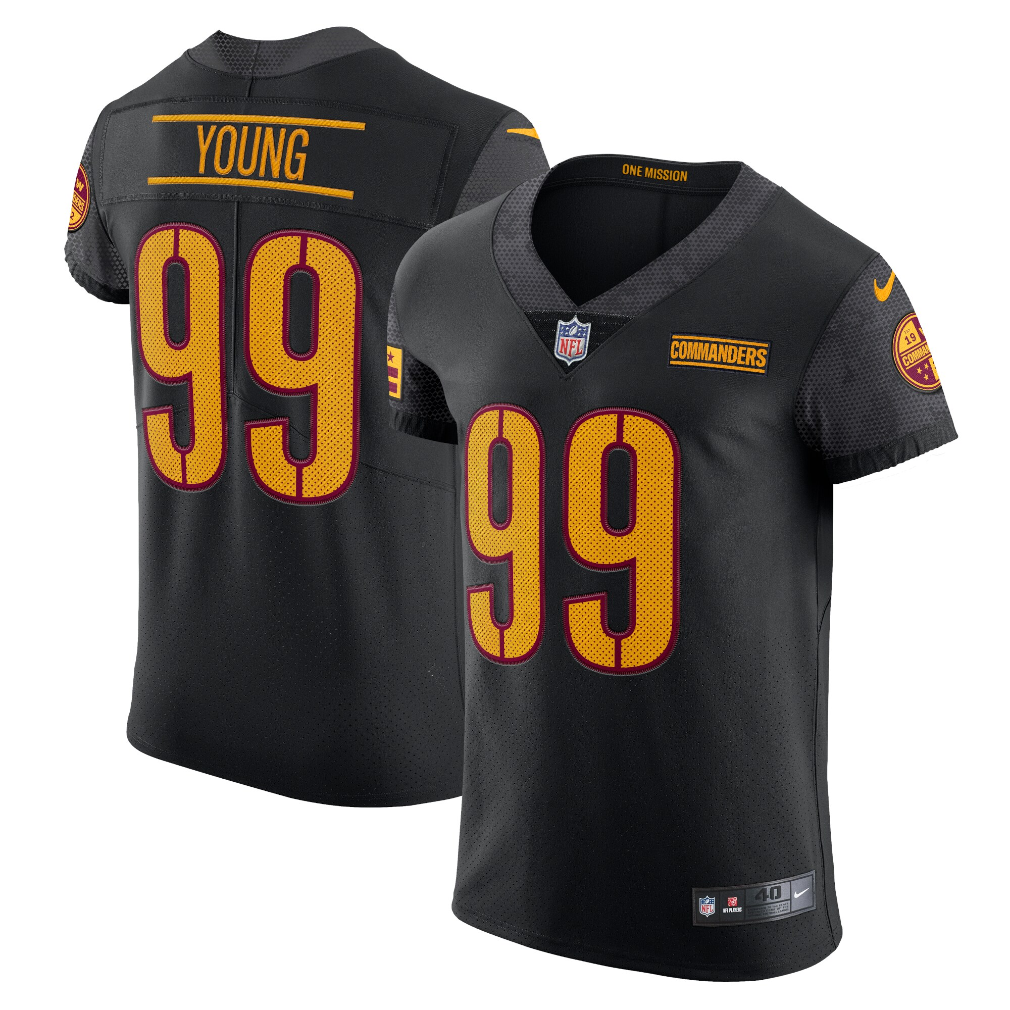 Men's Washington Commanders Chase Young Nike Black Alternate Vapor Elite Jersey