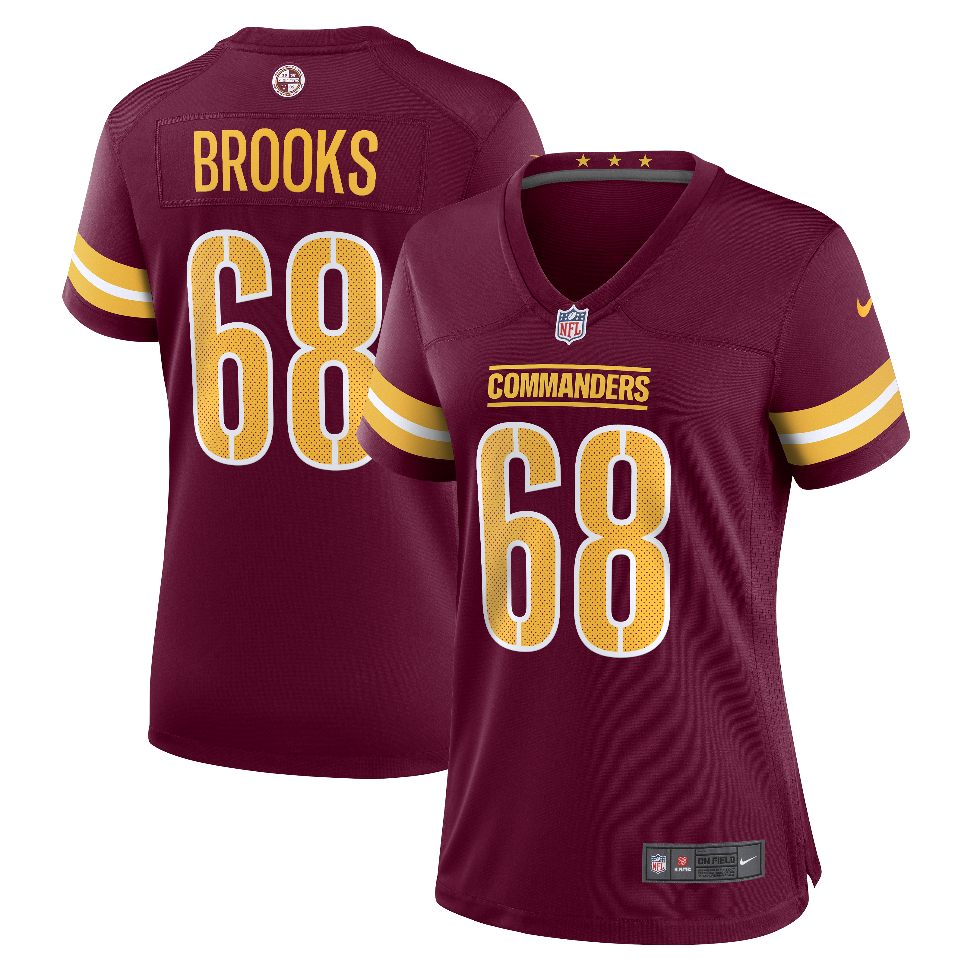 Women's Washington Commanders Curtis Brooks Nike Burgundy Game Jersey