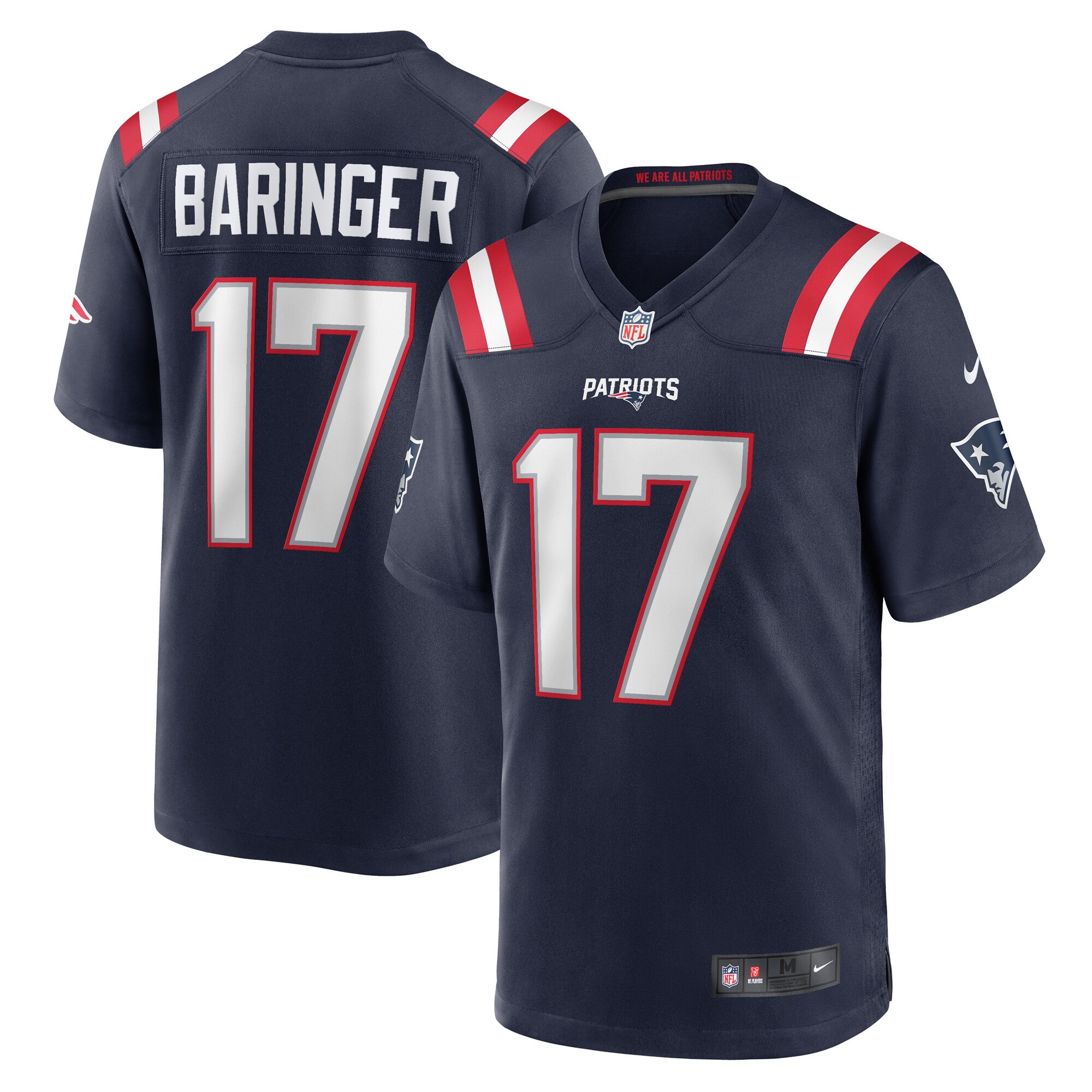 Men's New England Patriots Bryce Baringer Nike Navy Team Game Jersey