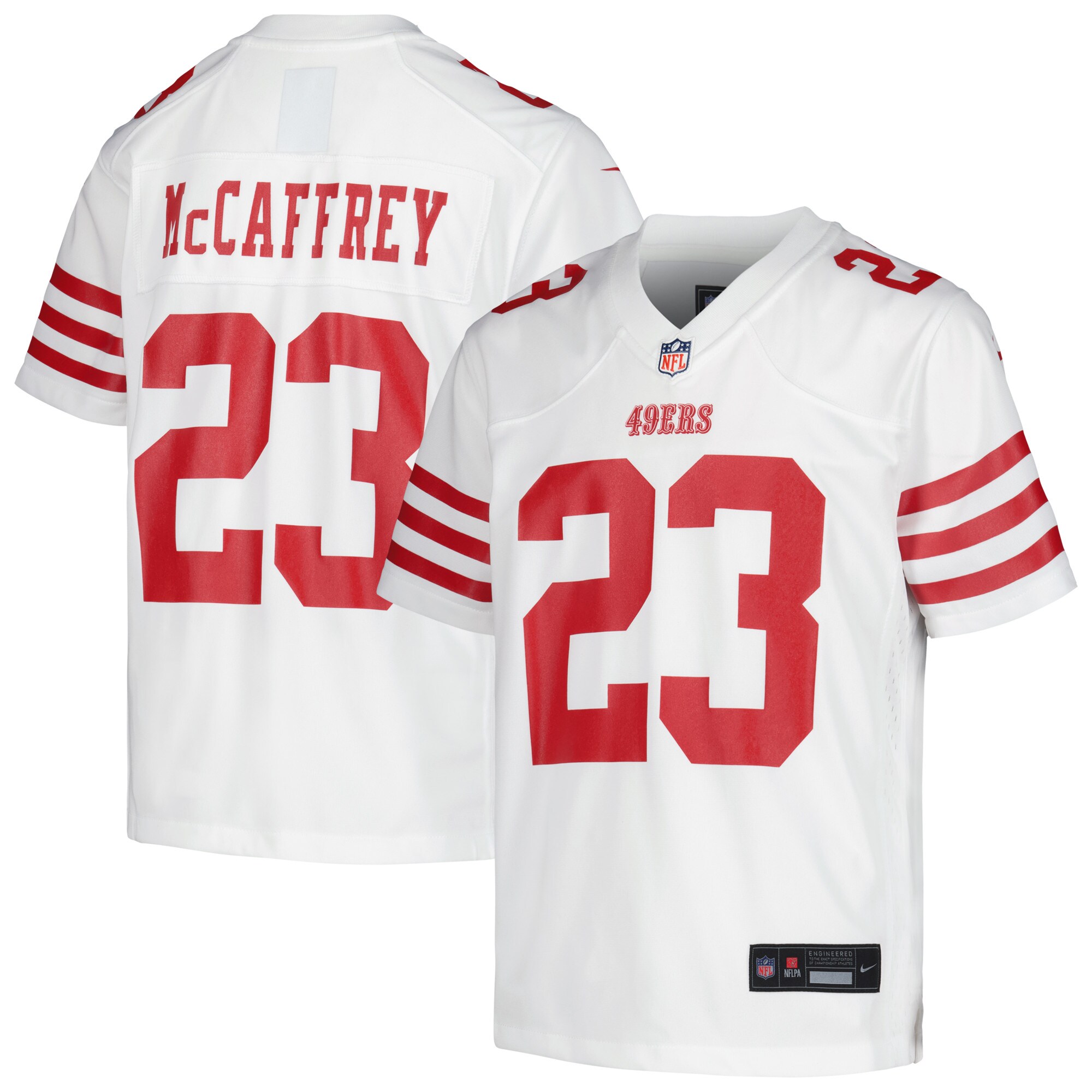Youth San Francisco 49ers Christian McCaffrey Nike White Game Jersey