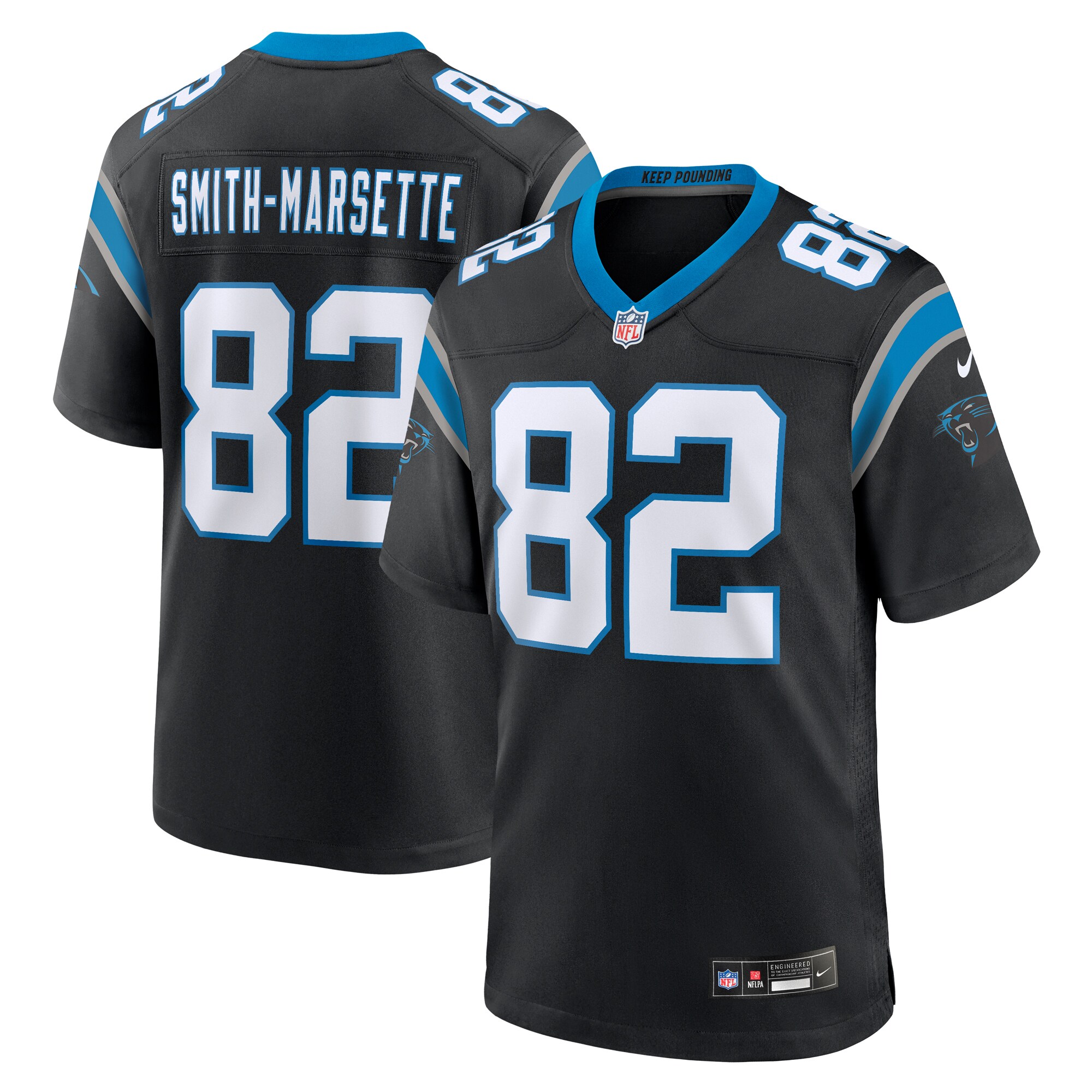 Men's Carolina Panthers Ihmir Smith-Marsette Nike Black Team Game Jersey