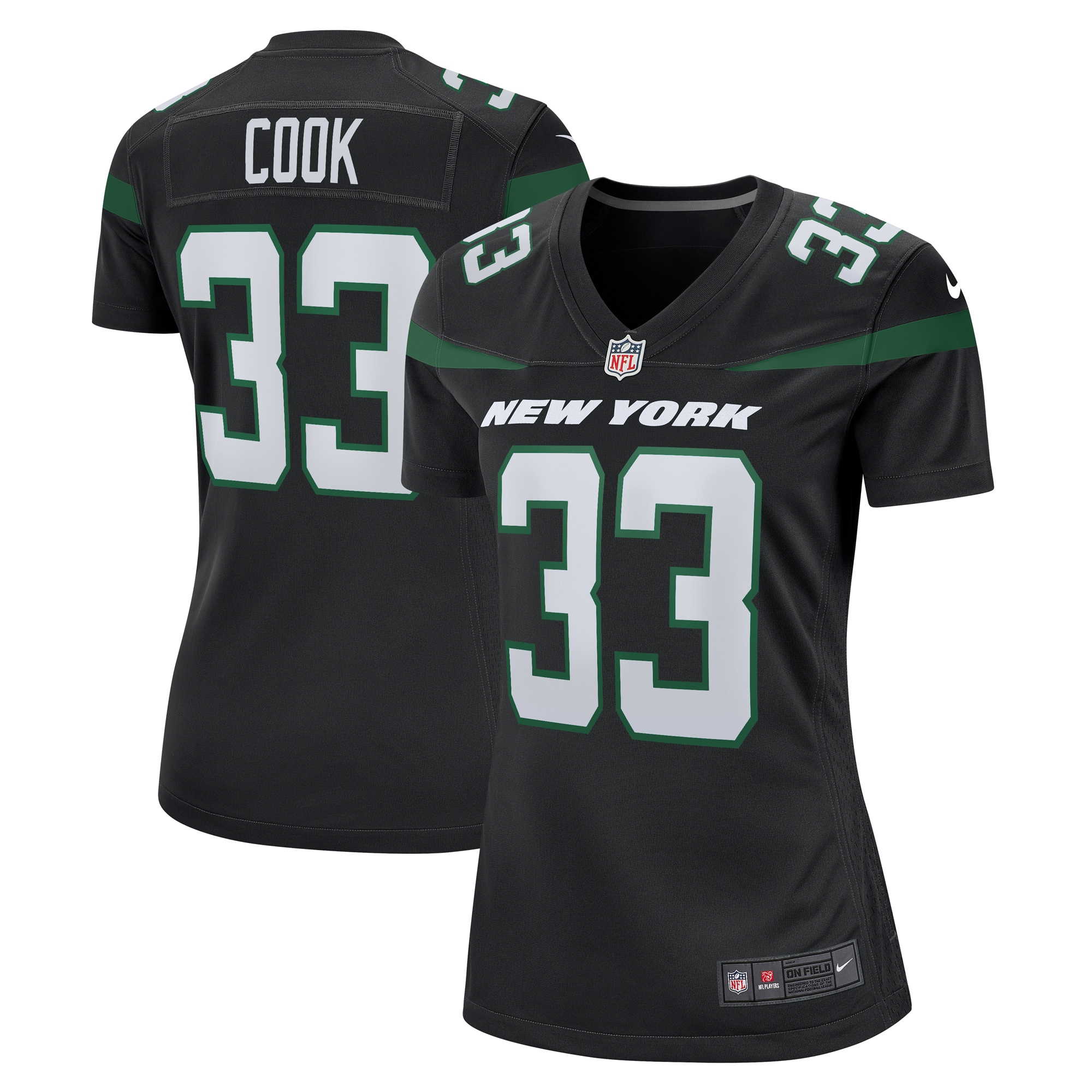 Women's New York Jets Dalvin Cook Nike Stealth Black Alternate Game Player Jersey