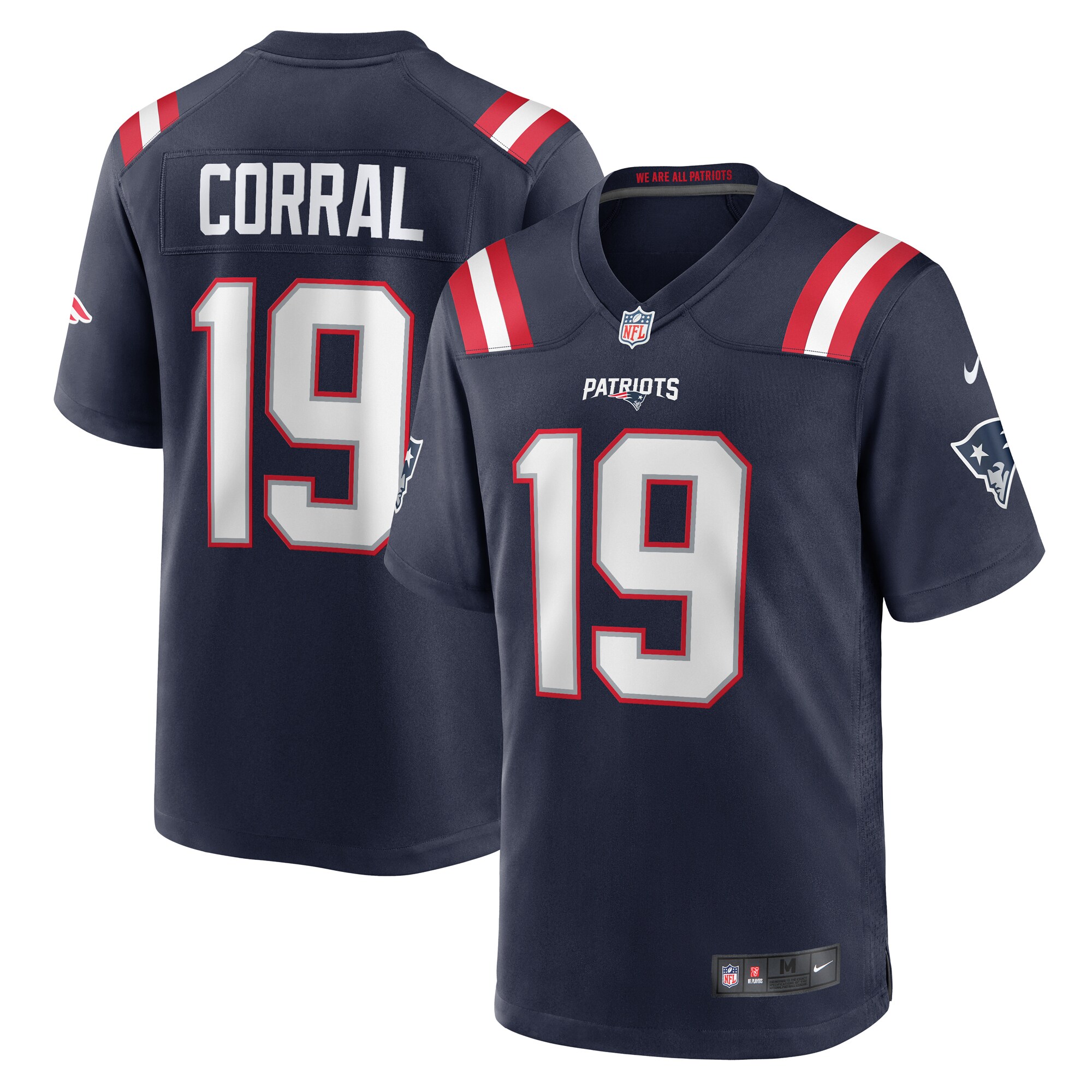Men's New England Patriots Matt Corral Nike Navy Team Game Jersey