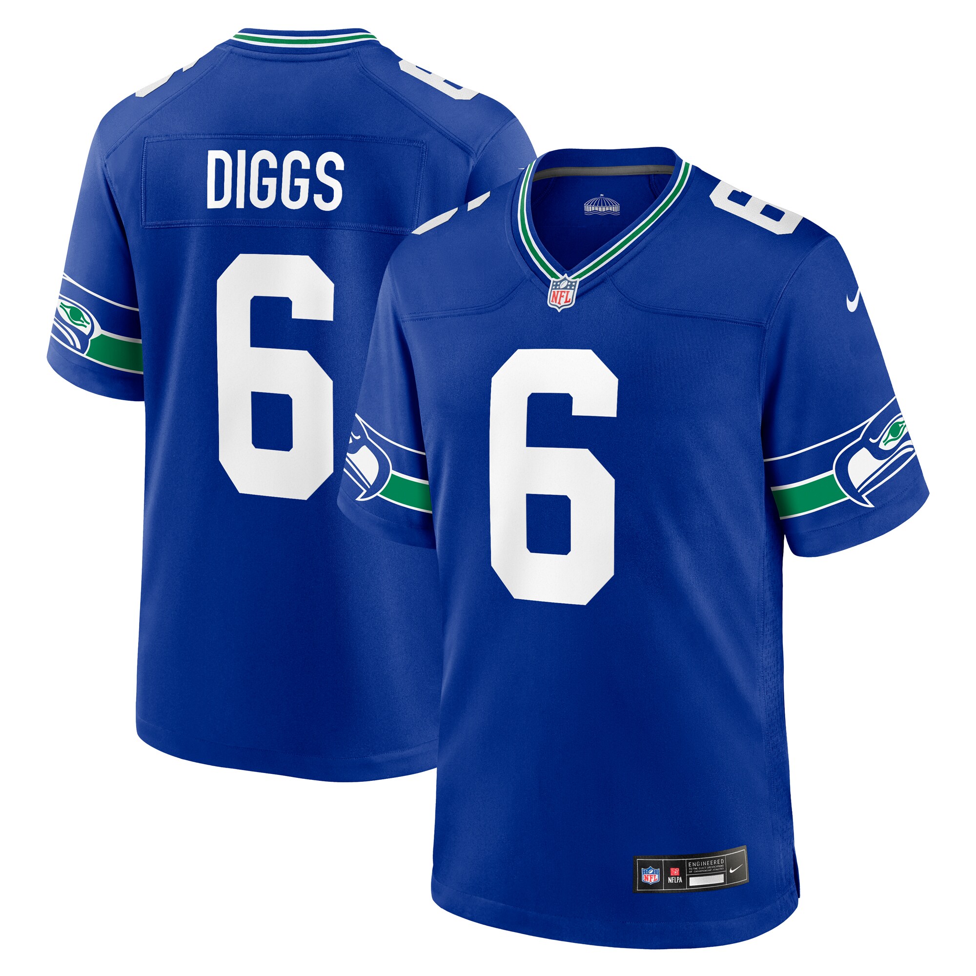 Men's Seattle Seahawks Quandre Diggs Nike Royal Throwback Player Game Jersey