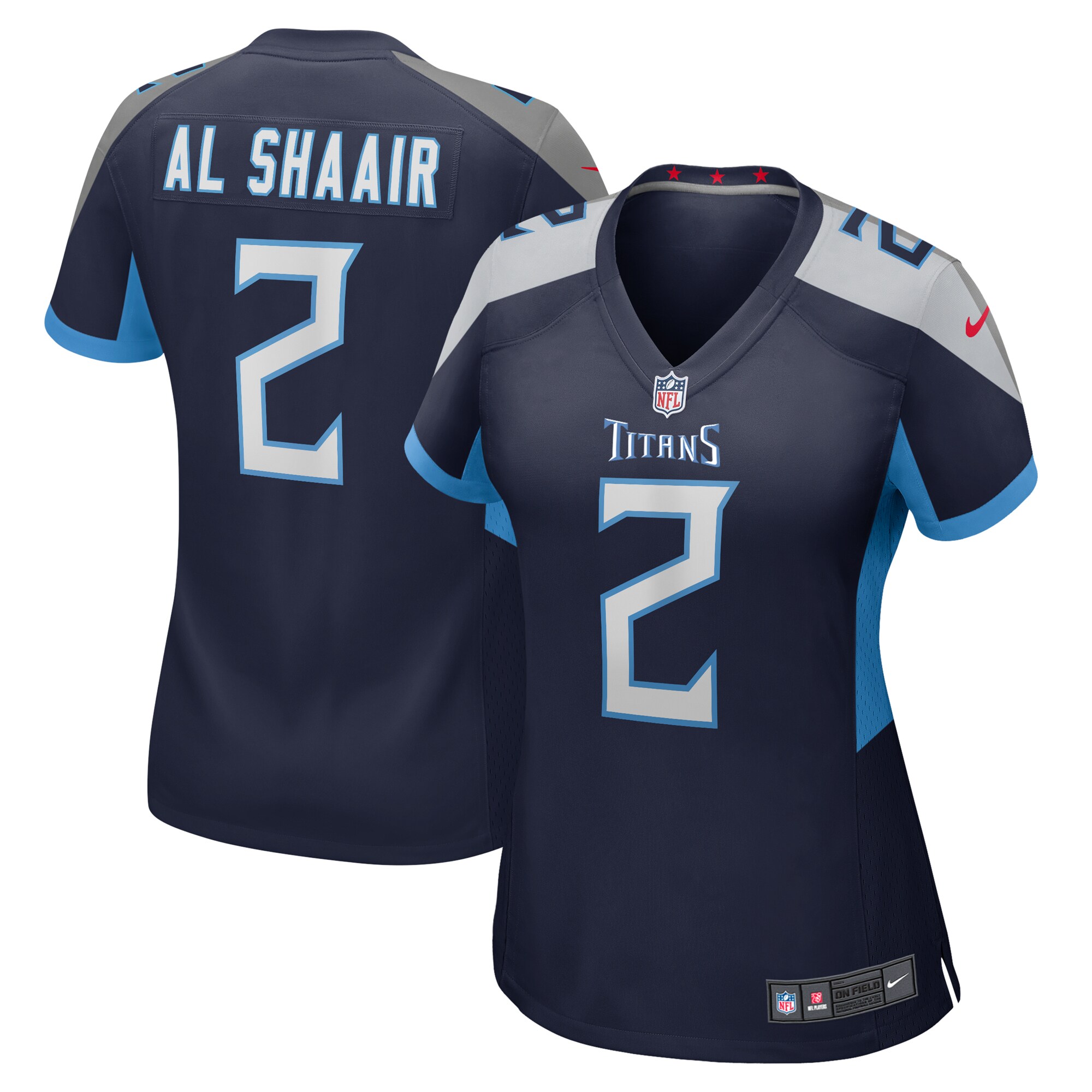 Women's Tennessee Titans Azeez Al-Shaair Nike Navy Game Jersey