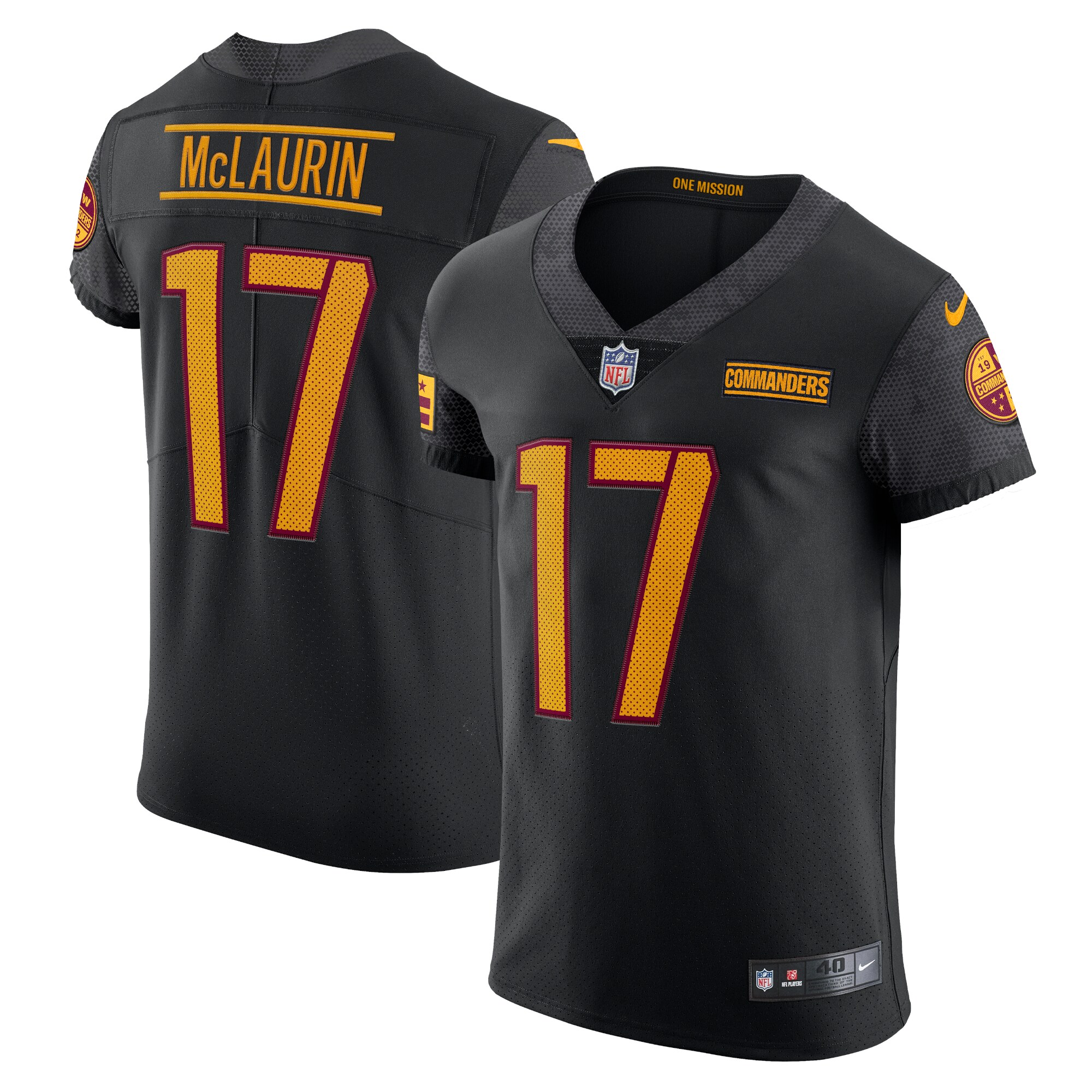 Men's Washington Commanders Terry McLaurin Nike Black Alternate Vapor Elite Jersey