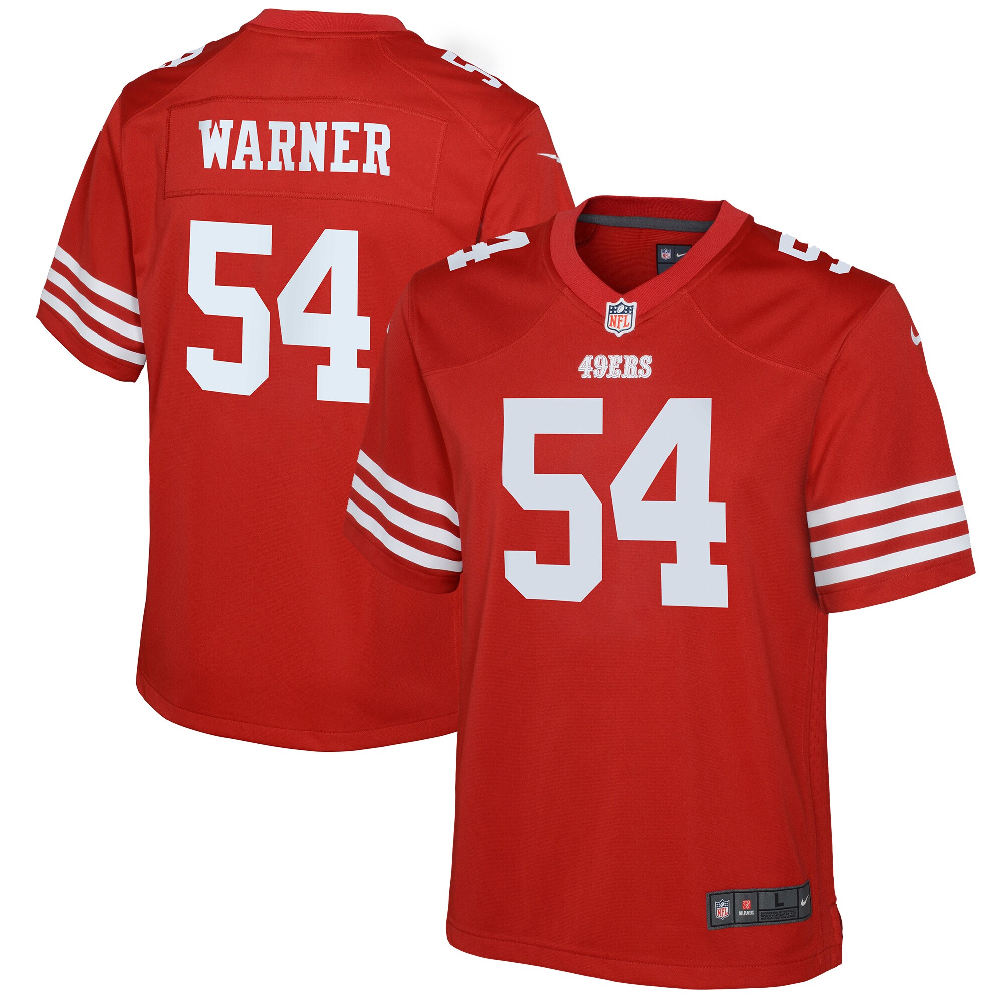 Youth San Francisco 49ers Fred Warner Nike Scarlet Game Jersey