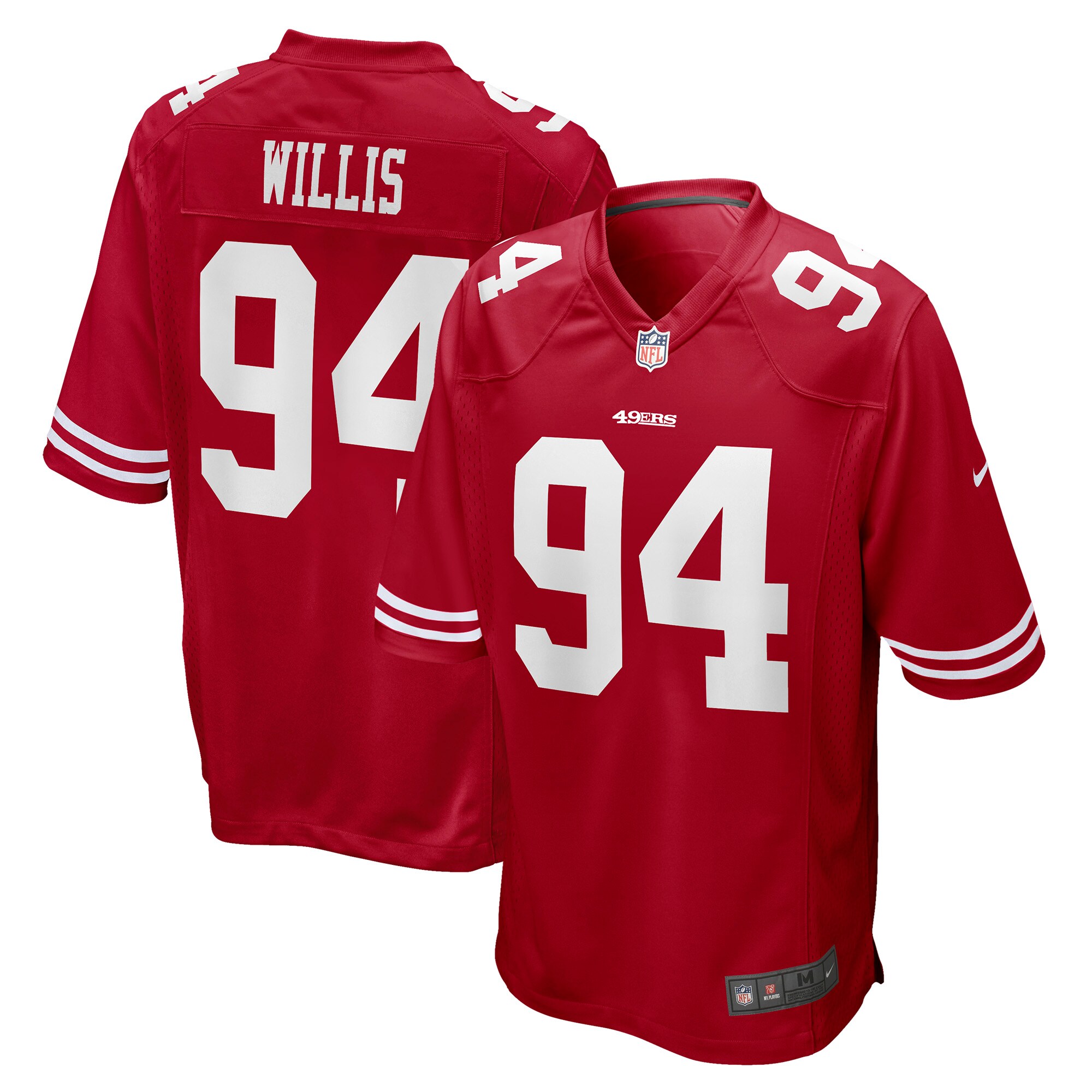 Men's San Francisco 49ers Jordan Willis Nike Scarlet Game Player Jersey