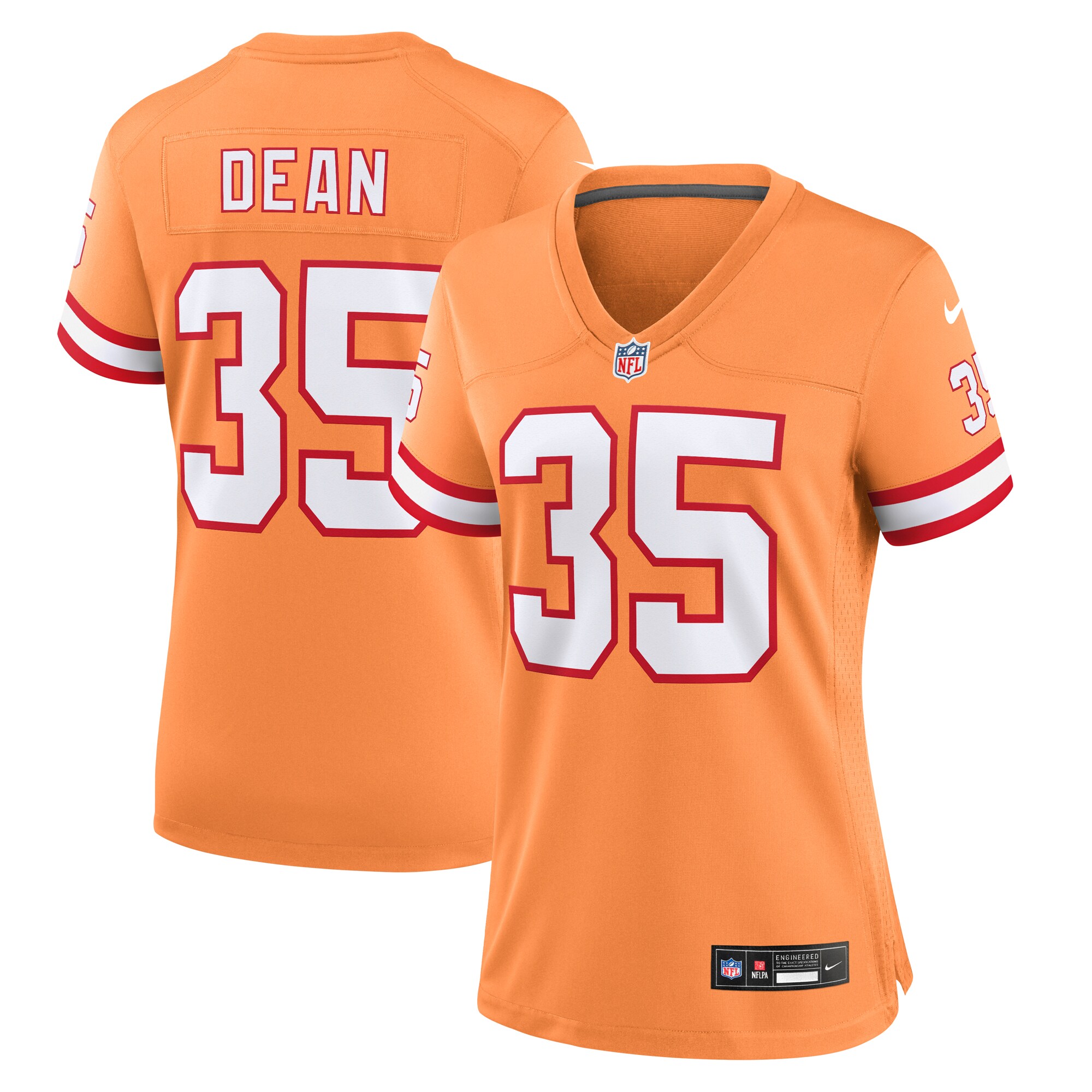 Women's Tampa Bay Buccaneers Jamel Dean Nike Orange Throwback Game Jersey