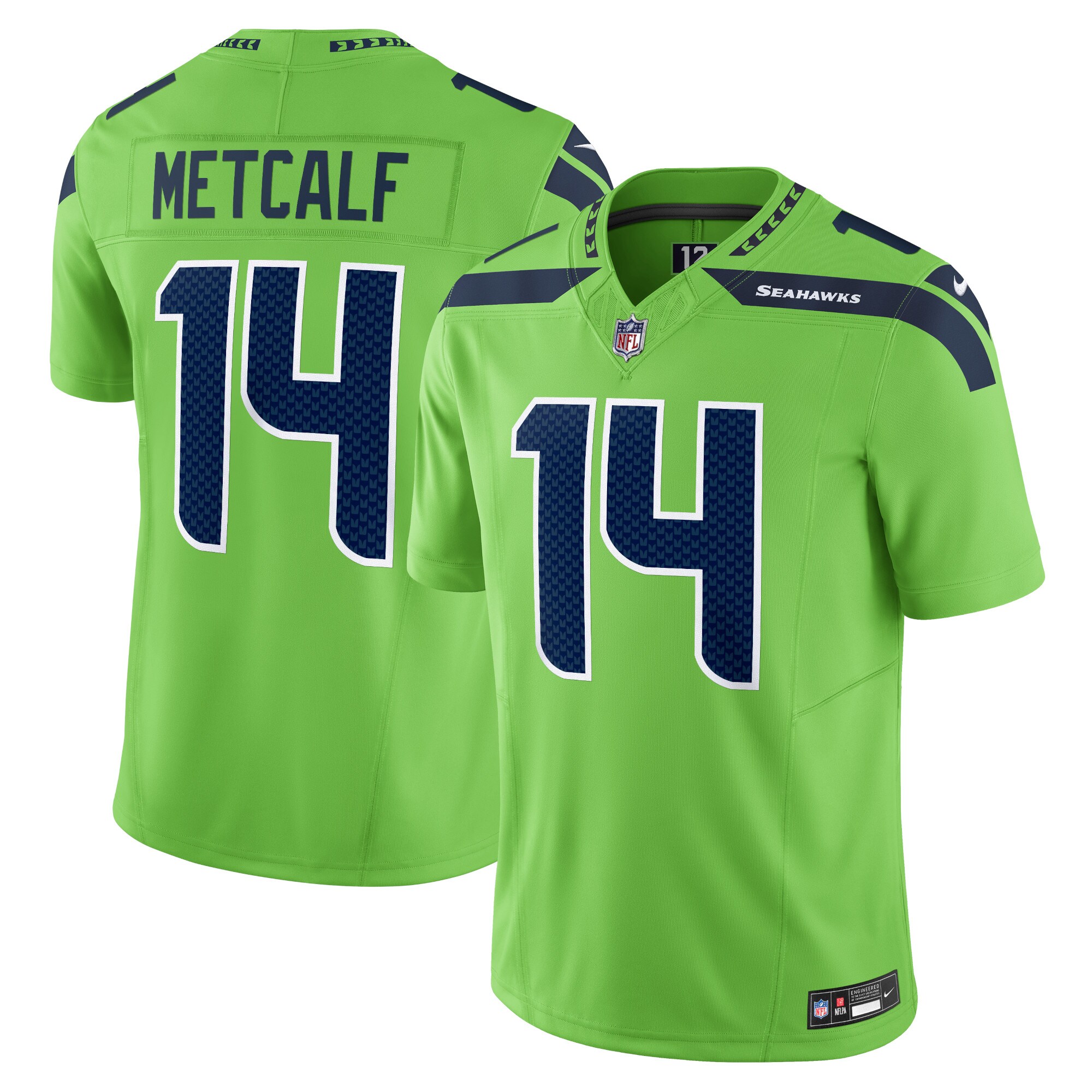 Men's Seattle Seahawks DK Metcalf Nike Neon Green Vapor F.U.S.E. Limited Jersey