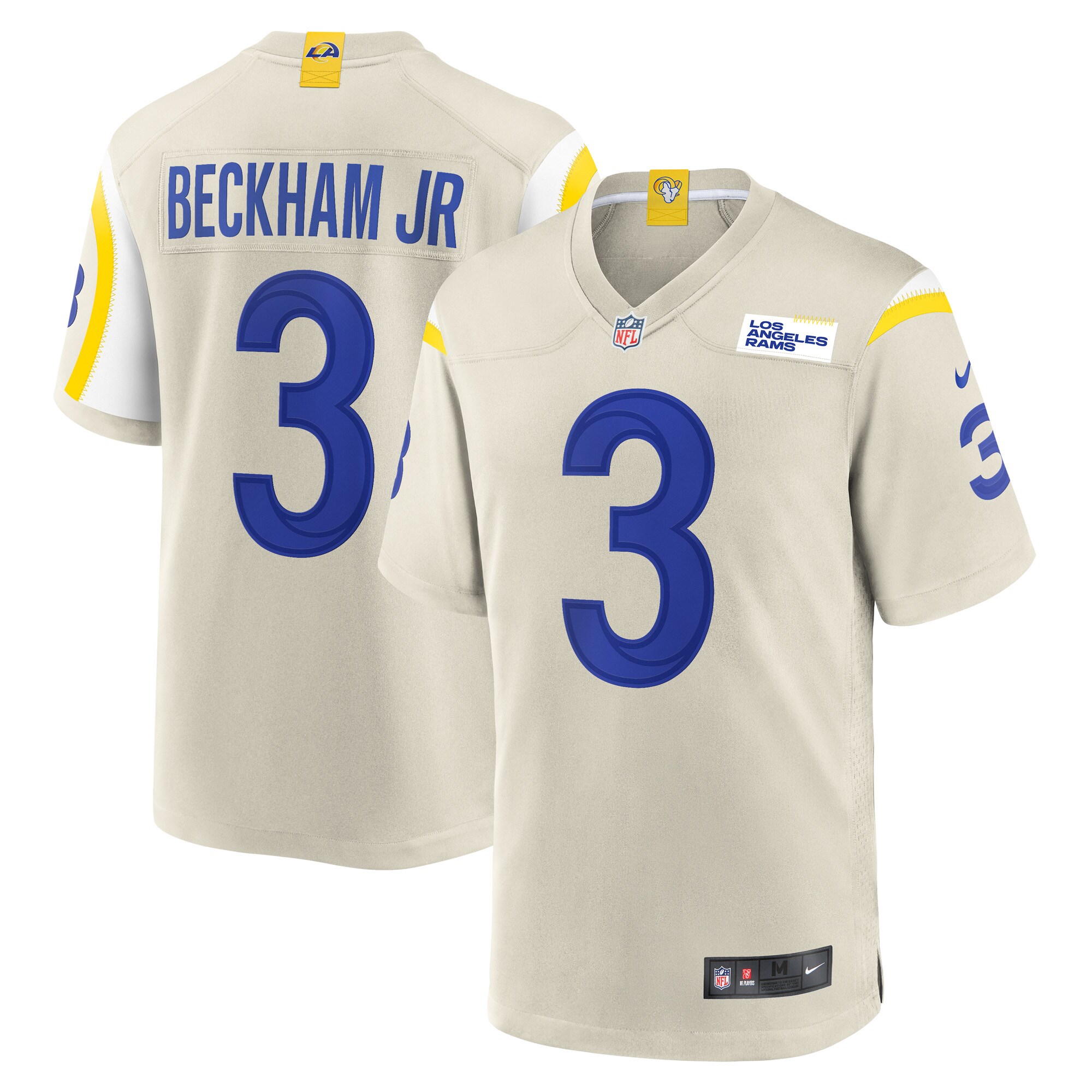 Men's Los Angeles Rams Odell Beckham Jr. Nike Bone Game Jersey
