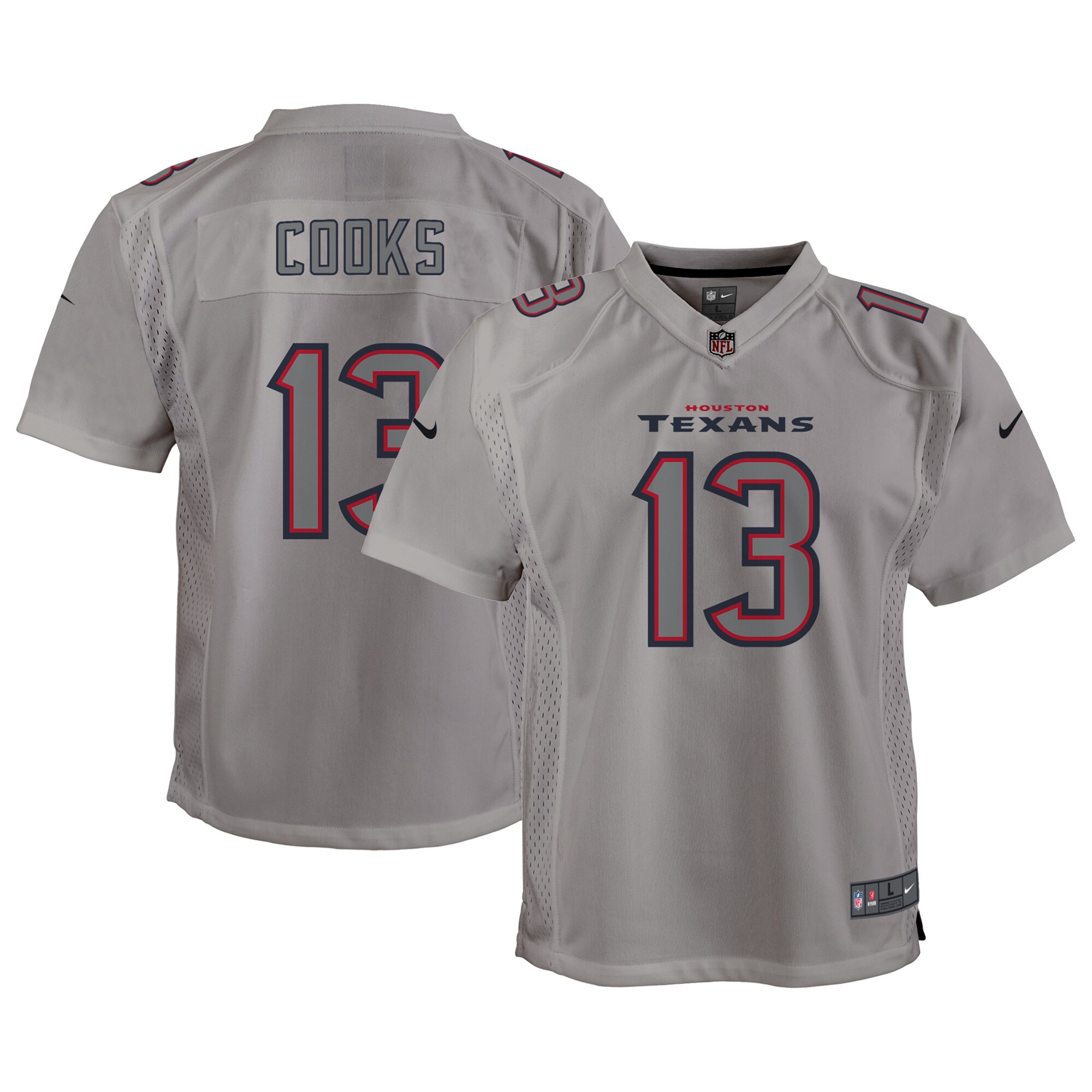 Youth Houston Texans Brandin Cooks Nike Gray Atmosphere Game Jersey